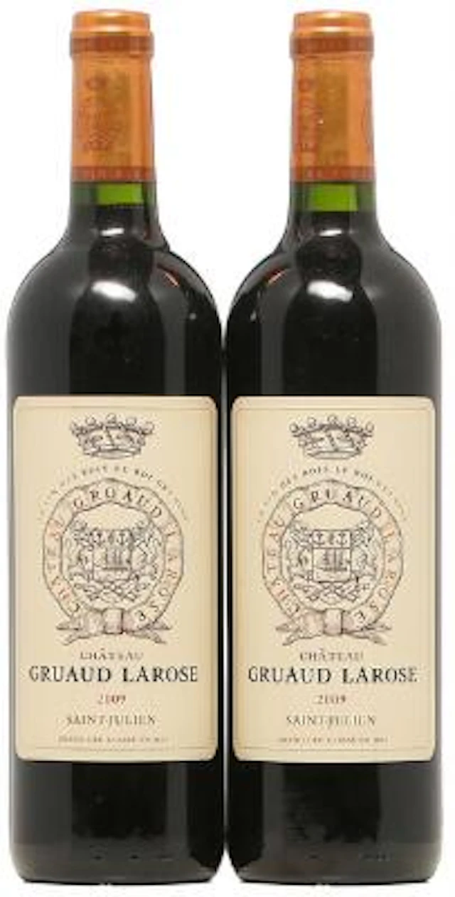 2 bts. Château Gruaud Larose, Saint - Julien. 2. Cru Classé 2009 A