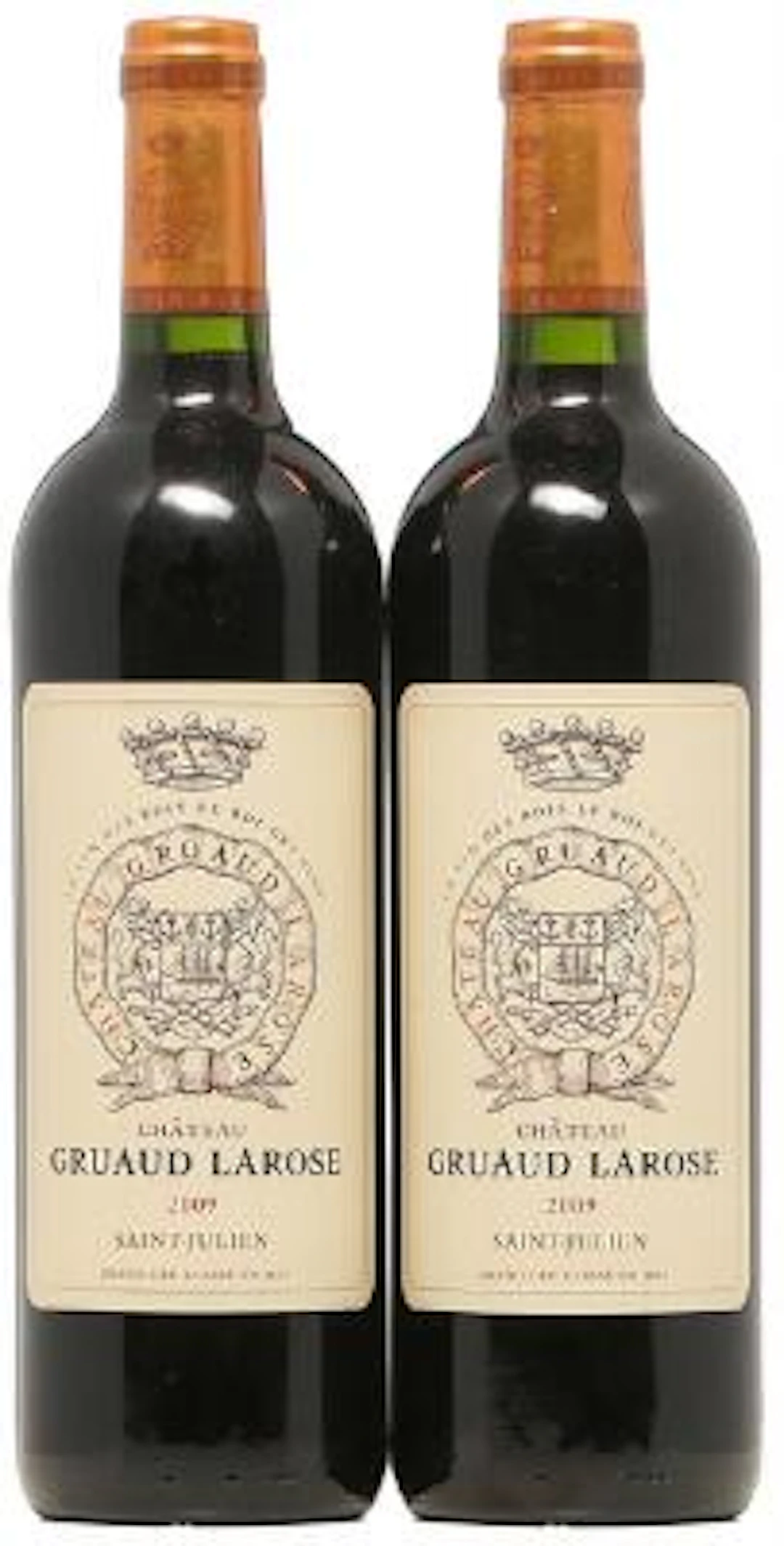 2 bts. Château Gruaud Larose, Saint - Julien. 2. Cru Classé 2009 A