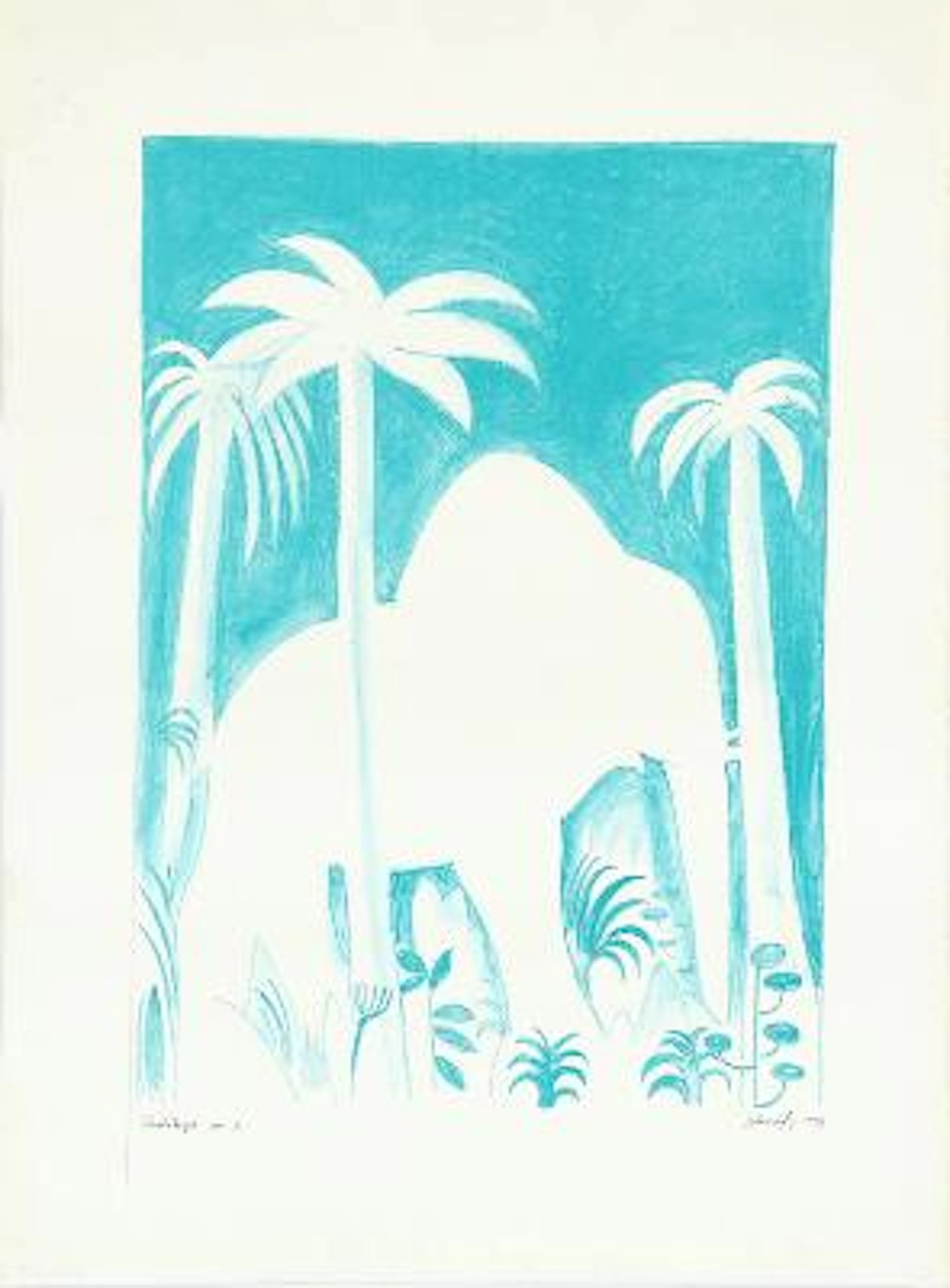 Hans Scherfig: “African Elephant”. Signed Scherfig 1971, screen print