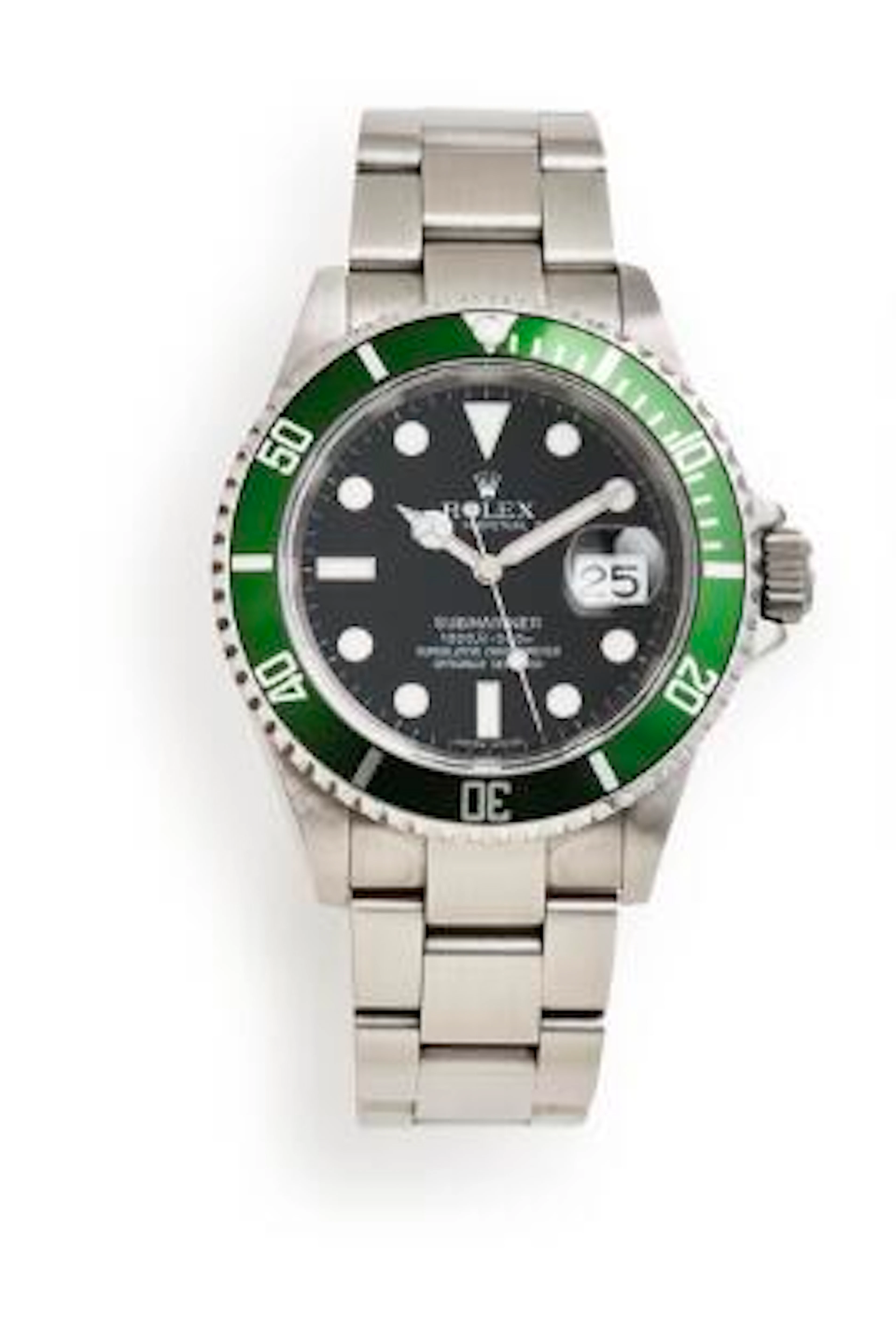 Rolex: Submariner "Kermit" of steel, ref. 16610LV. Mechanical movement