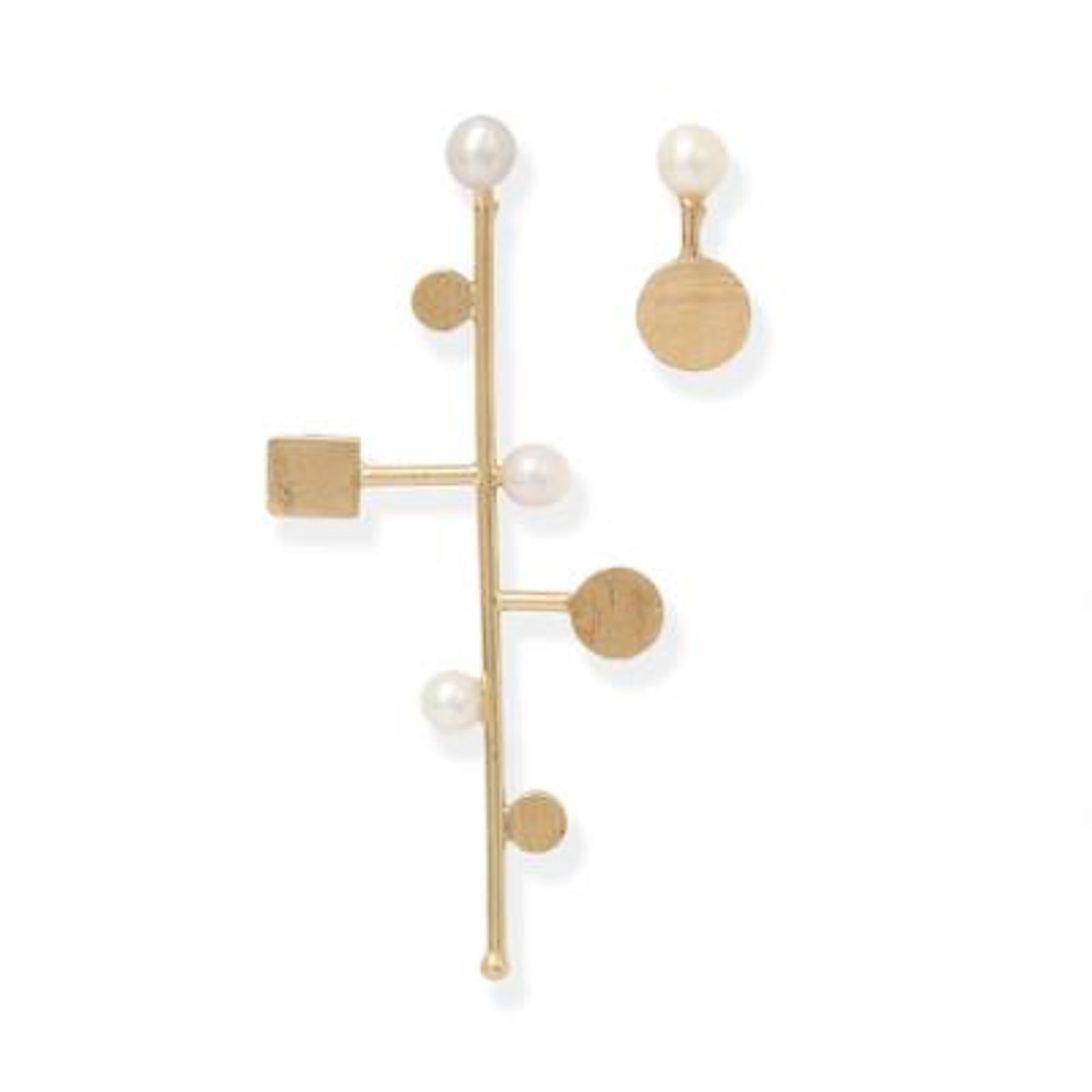 Saskia Besiakov: A pair of pearl ear studs each set with cultured