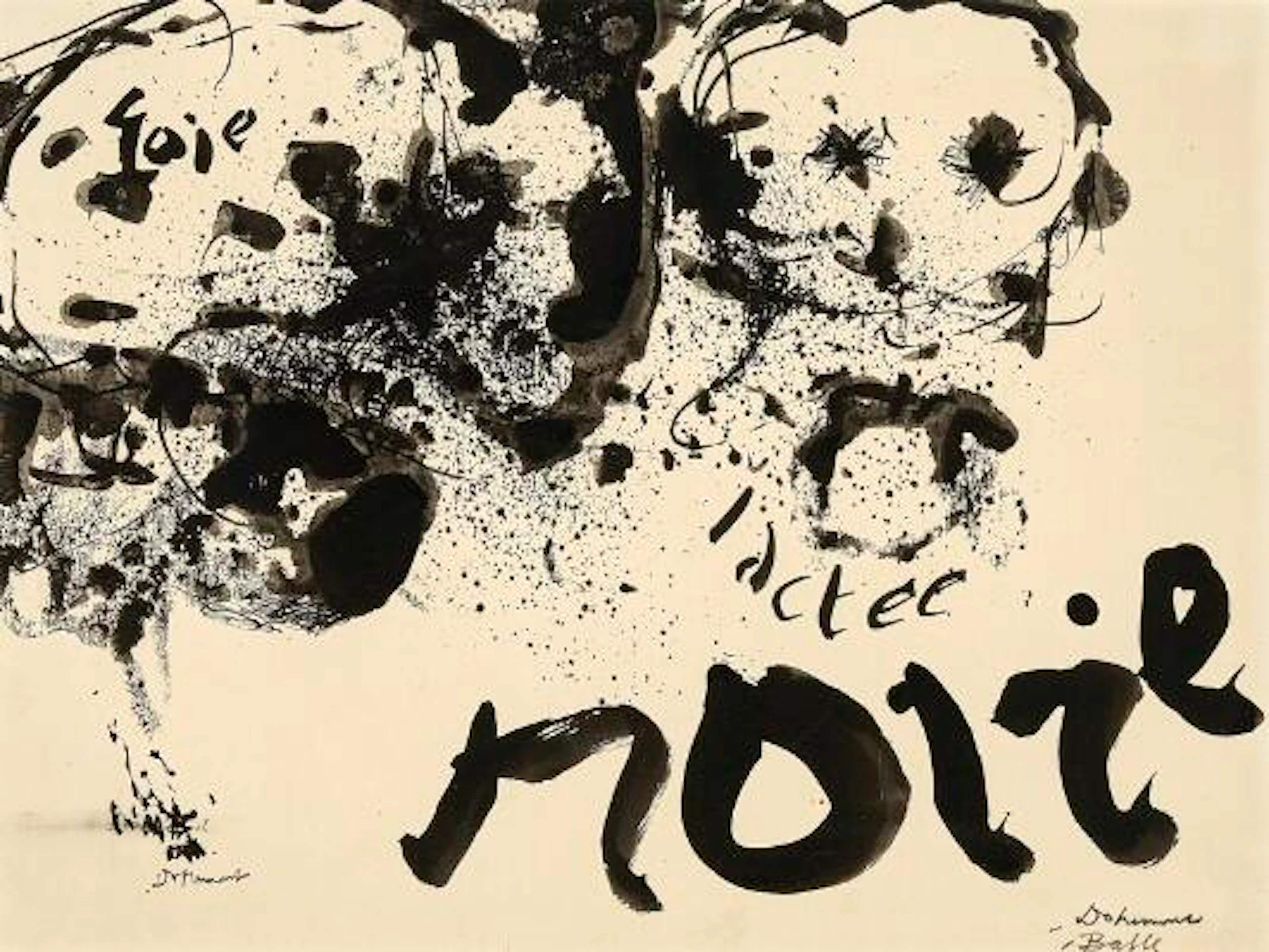 Christian Dotremont, Mogens Balle: ”Voie lactée noire”. Signed Dotremont