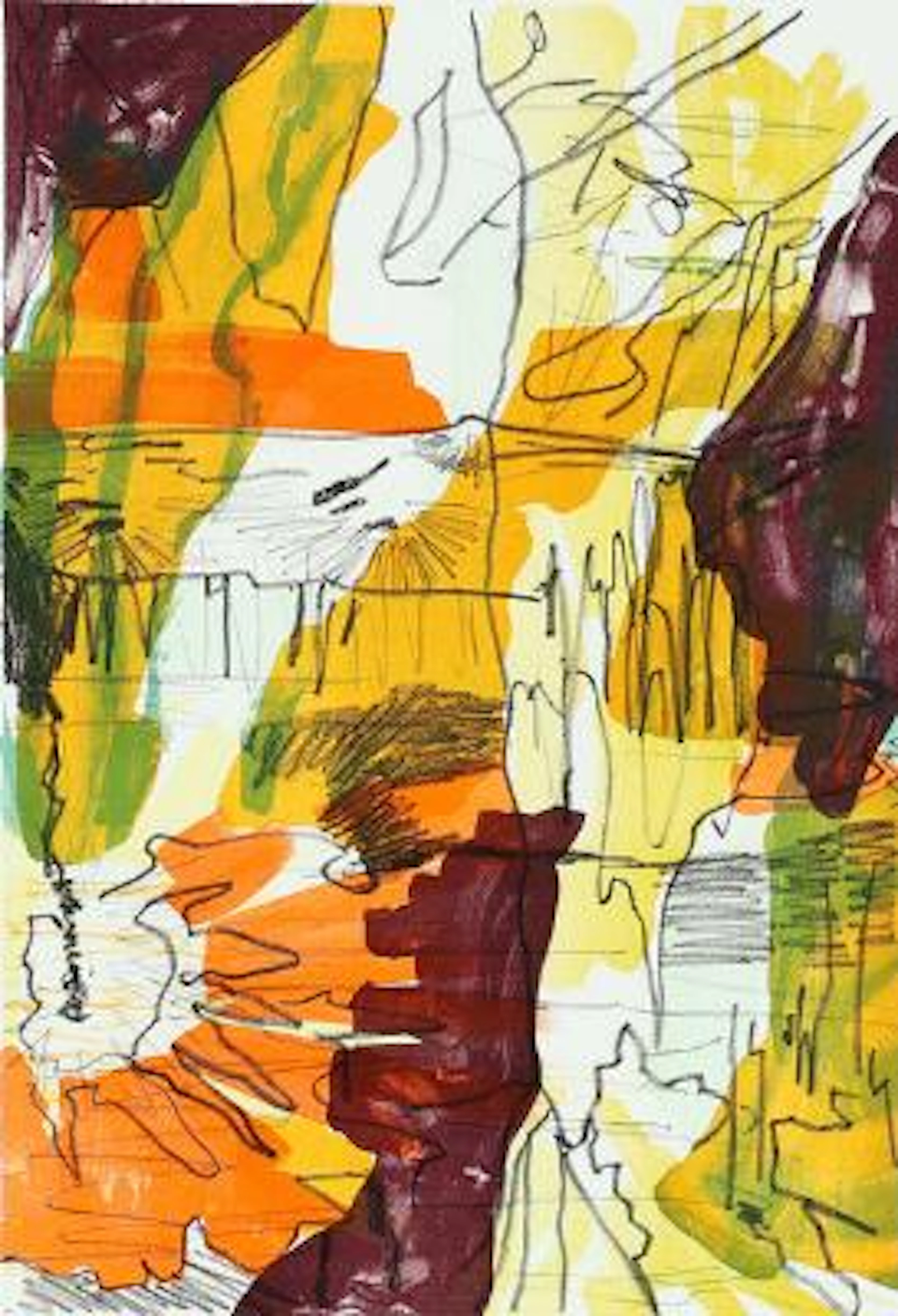 Magnus Fisker: Untitled. Signed MF; 1/180. Lithograph in colours.