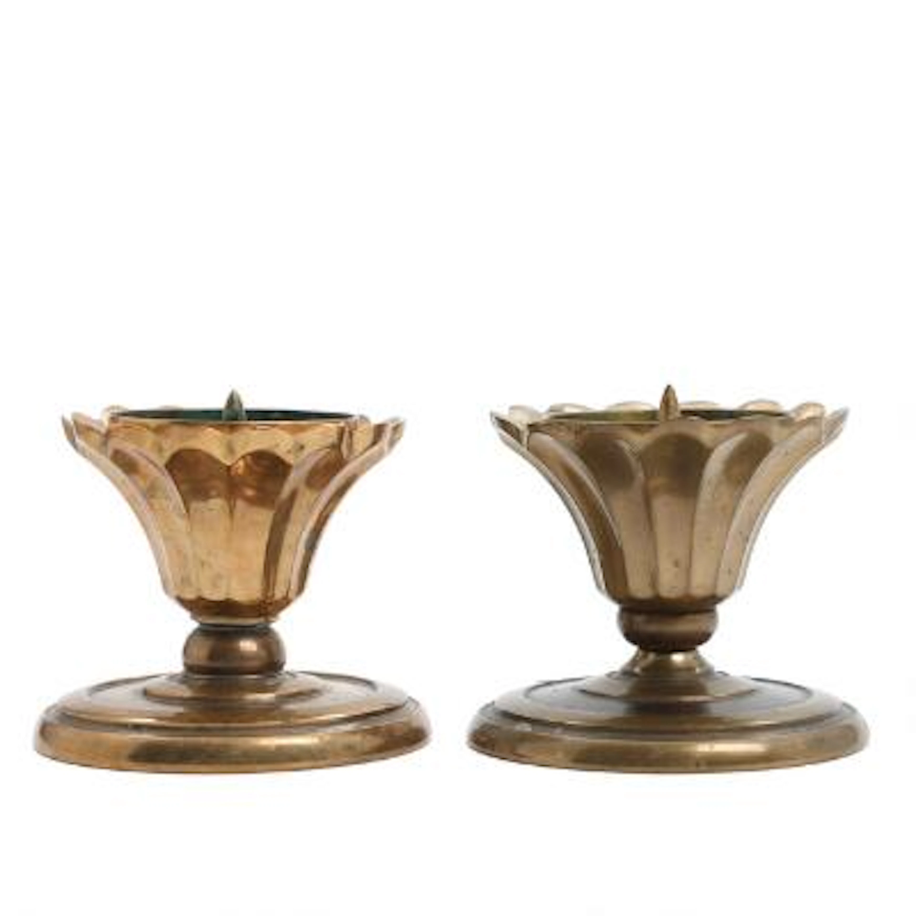 Danish design: A pair of bronze candlesticks. Manufactured and marked
