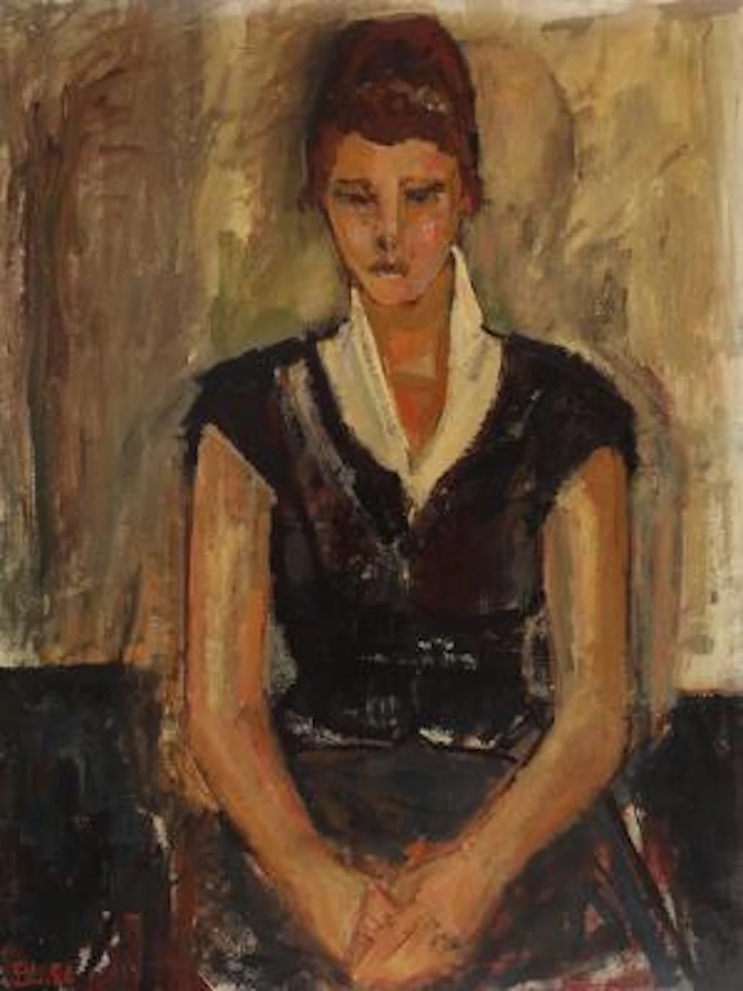 Bent Lohmann: A Seated Model. Signed BL, 58 and Bent Lohmann. Oil