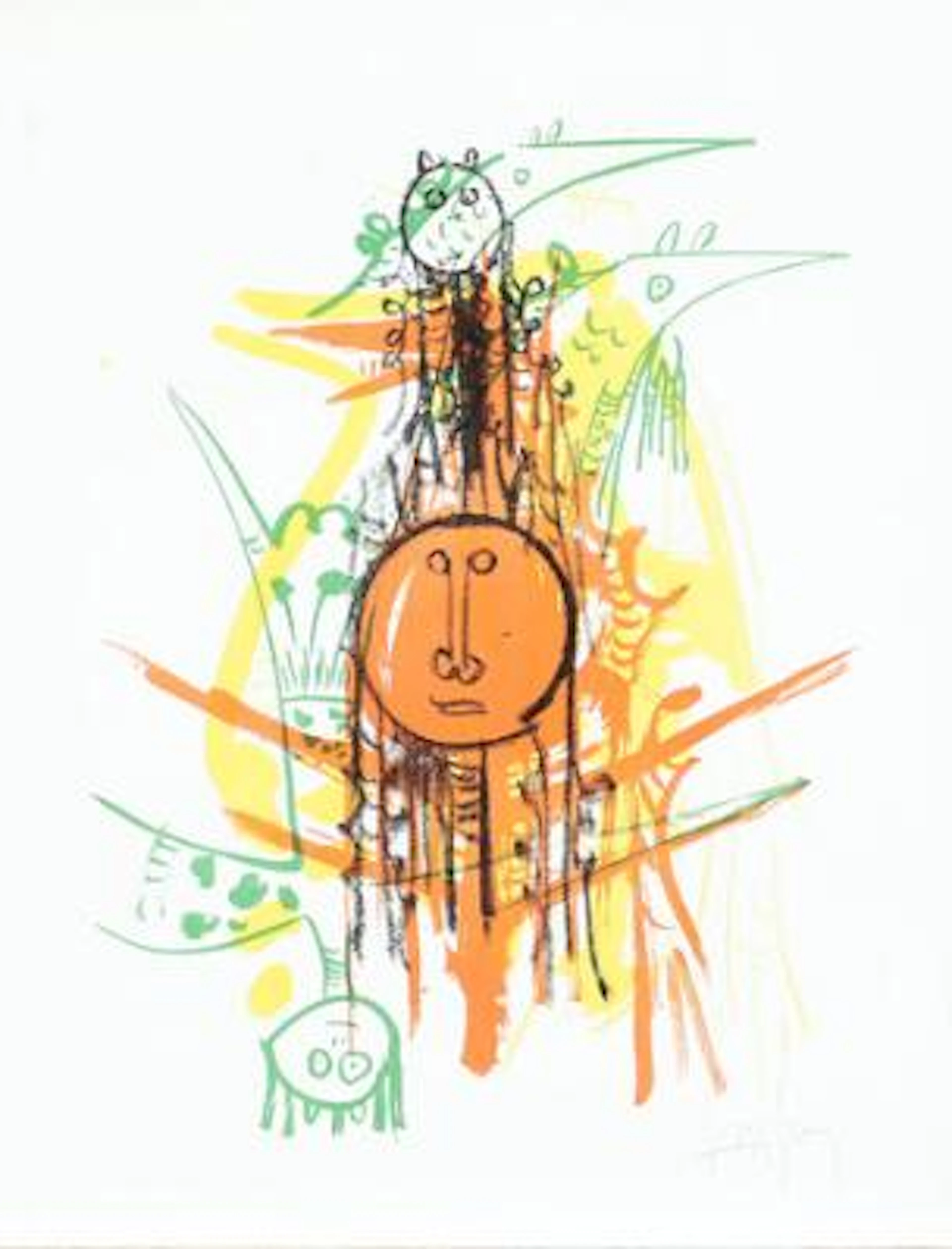 Wilfredo Lam: Untitled. Two compositions. Signed Wilfredo Lam. Lithograph.