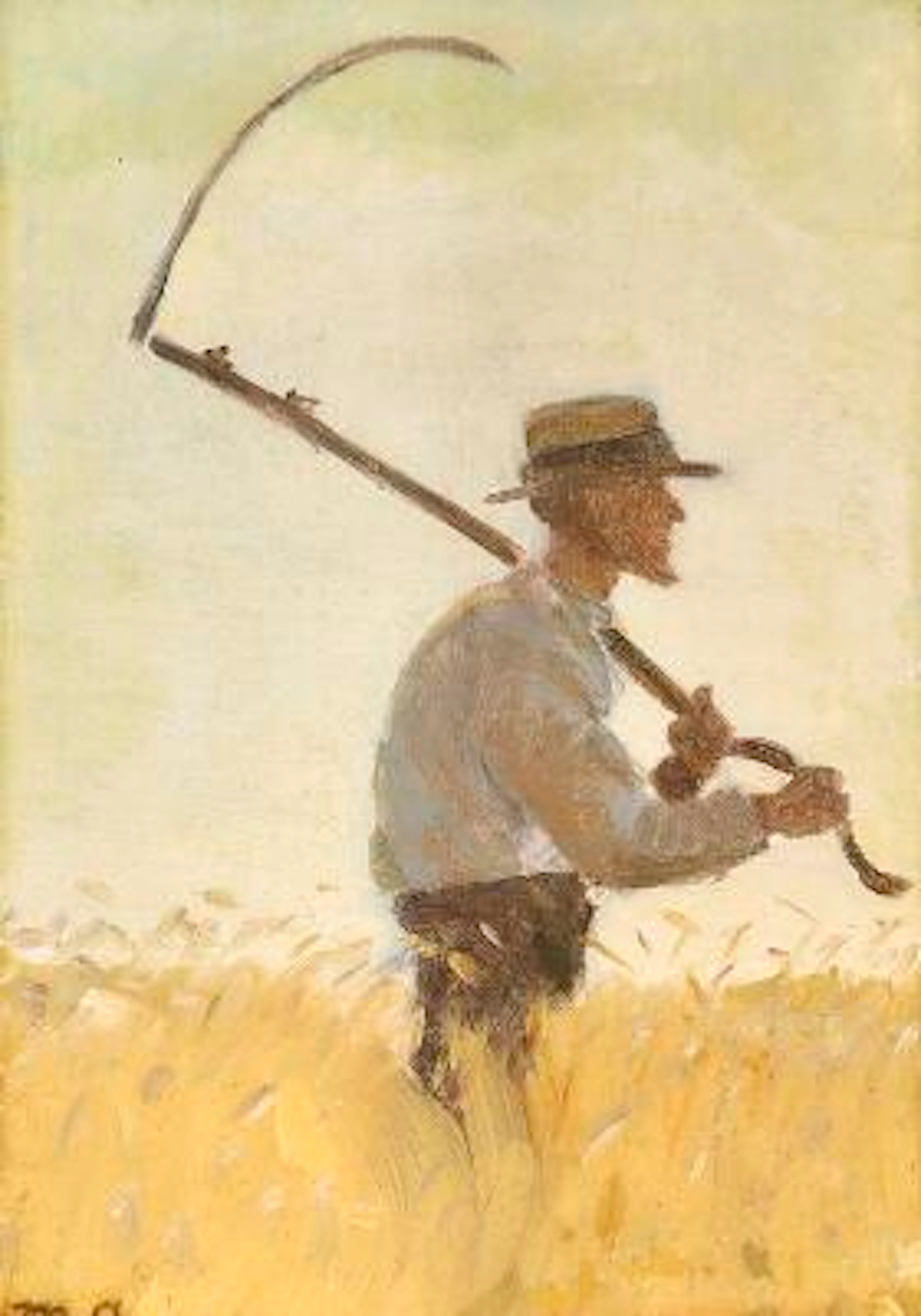 Michael Ancher: A harvester in the field. Signed M. A. Oil on canvas.