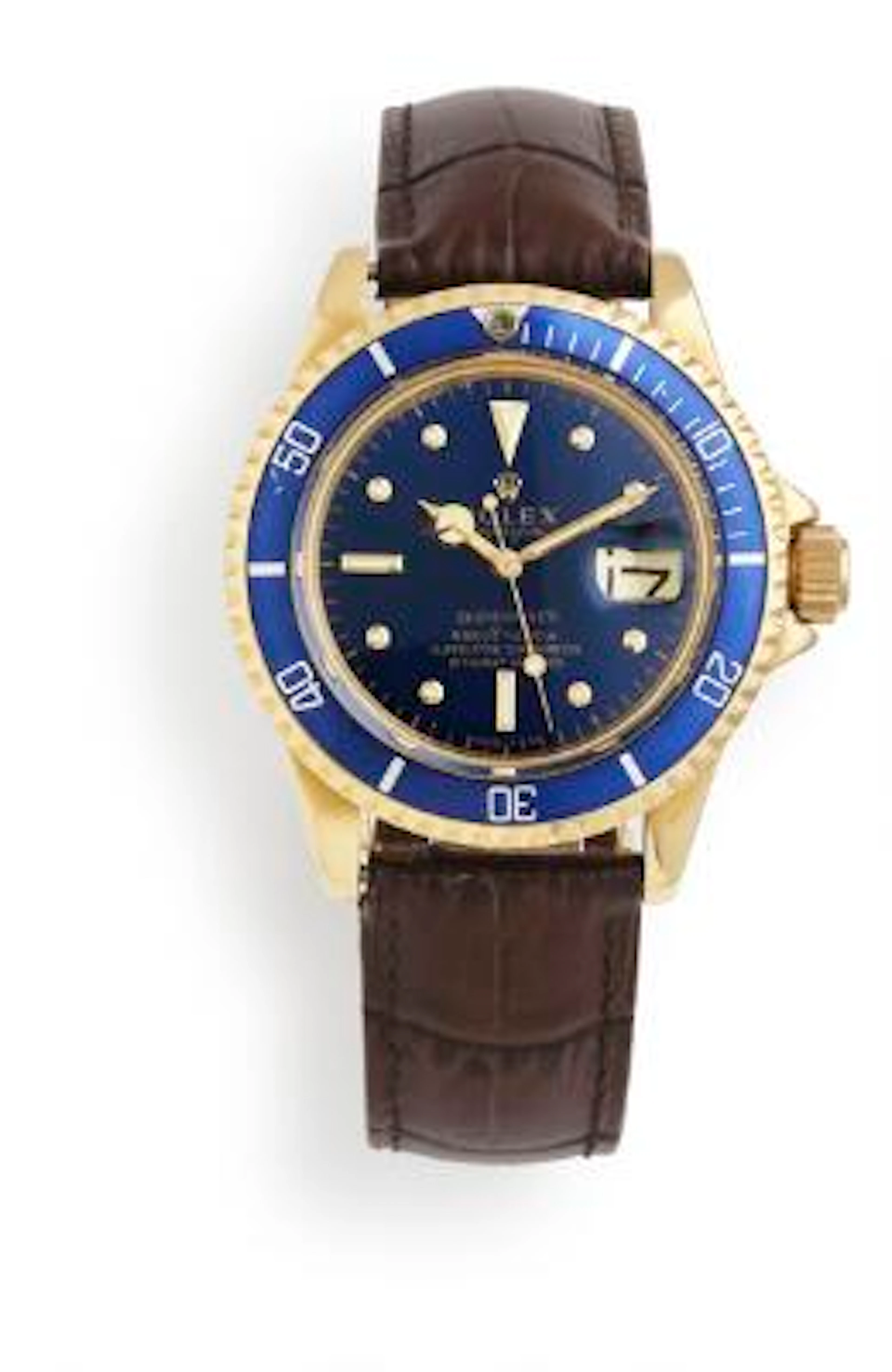 Rolex: Submariner of 18k gold, ref. 1680/8. Mechanical movement with