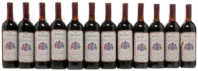 6 bts. Brunello di Montalcino Riserva, Padelletti 1990 A-A/B (bn).