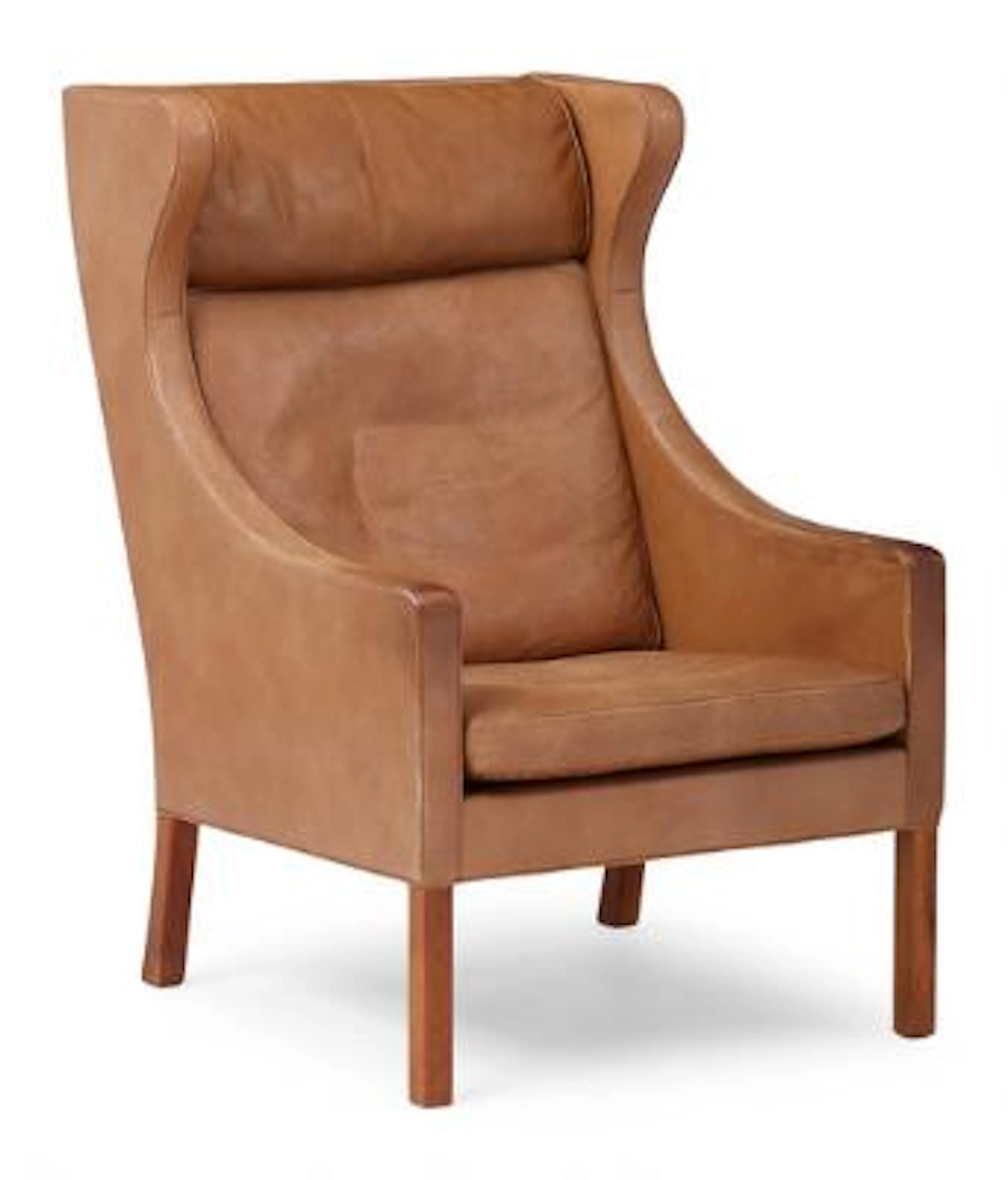 Børge Mogensen: Wingback chair with mahogany legs. Seat, sides and