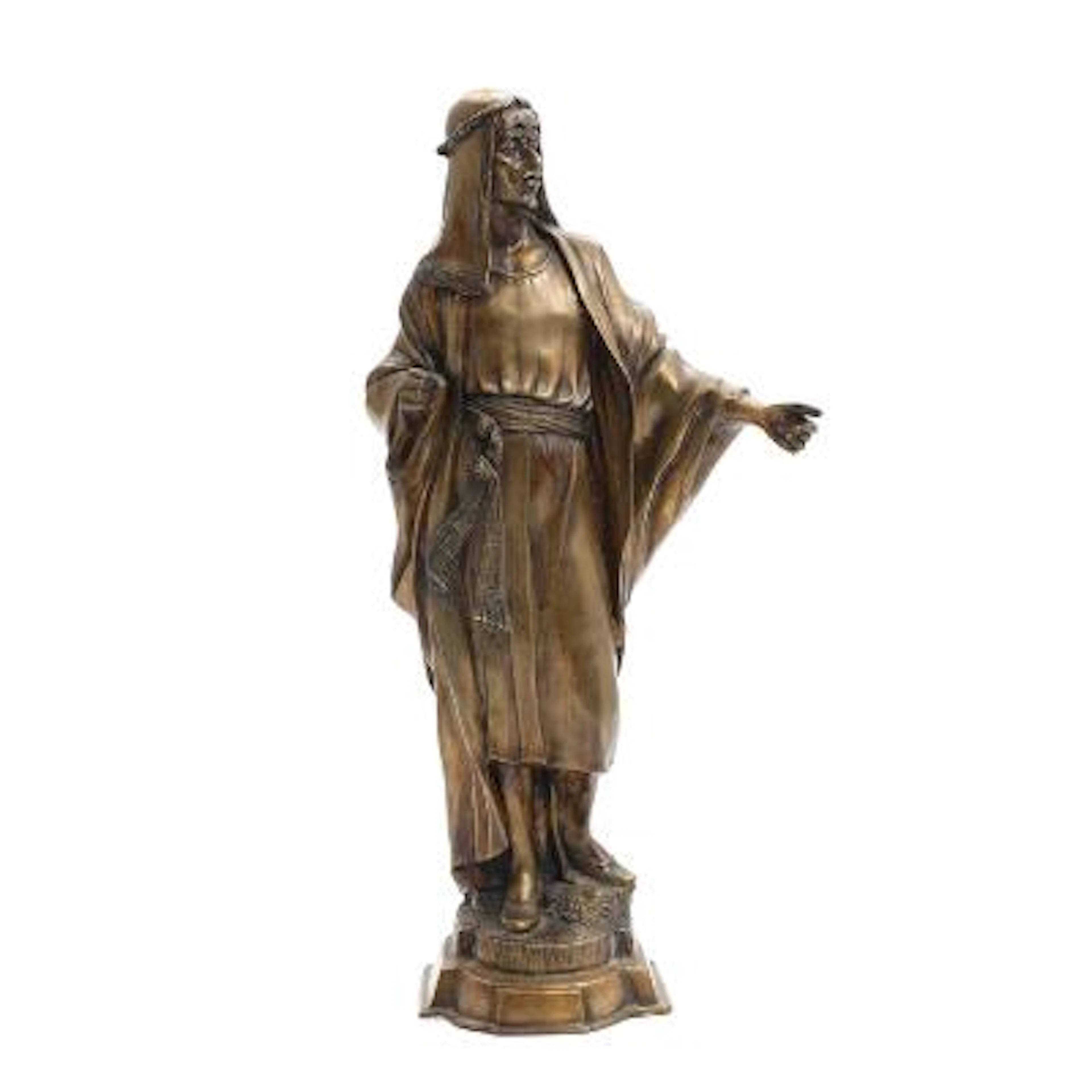 Artist unknown, C. 1900: Figure of patinated bronzed metal in the