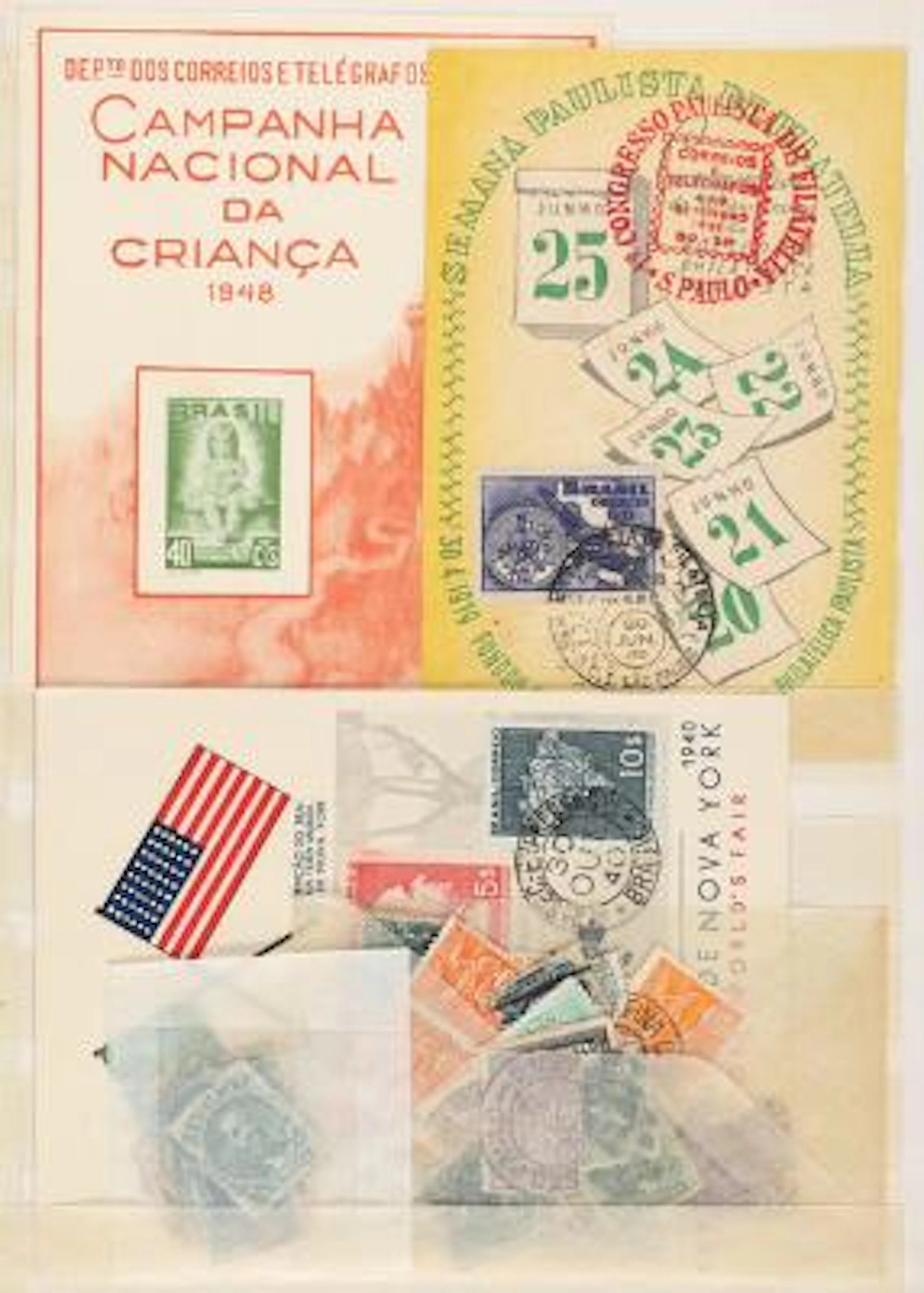 Brazil. Interesting accumulation on stockpages in a ring binder incl.