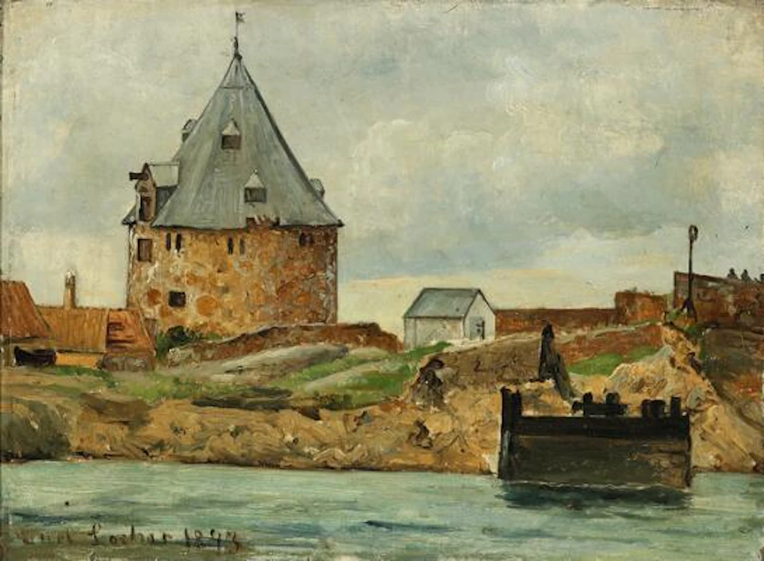 Carl Locher: Scene from Christiansø. Signed Carl Locher 1897. Oil