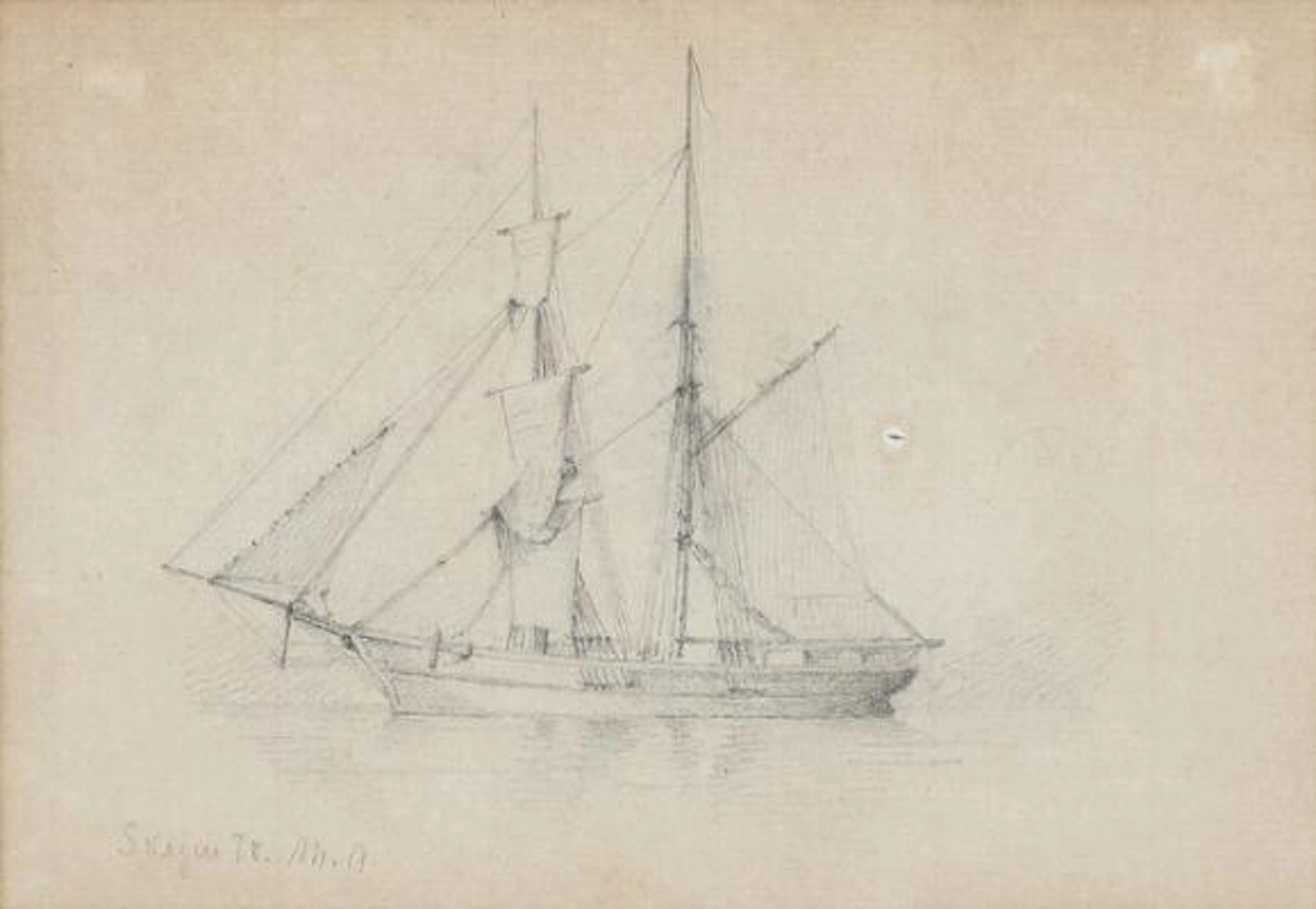 Michael Ancher: Study of a ship. Signed and dated M. A. Skagen 78.