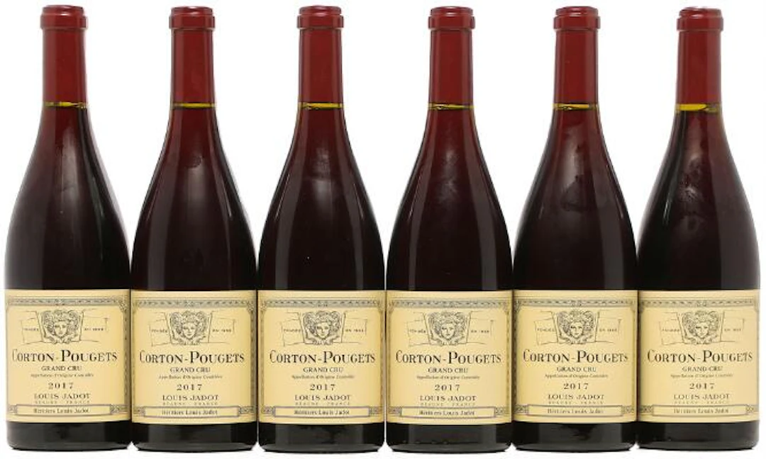 6 bts. Corton Grand Cru "Pougets", Domaine Louis Jadot 2017 A (hf/in).