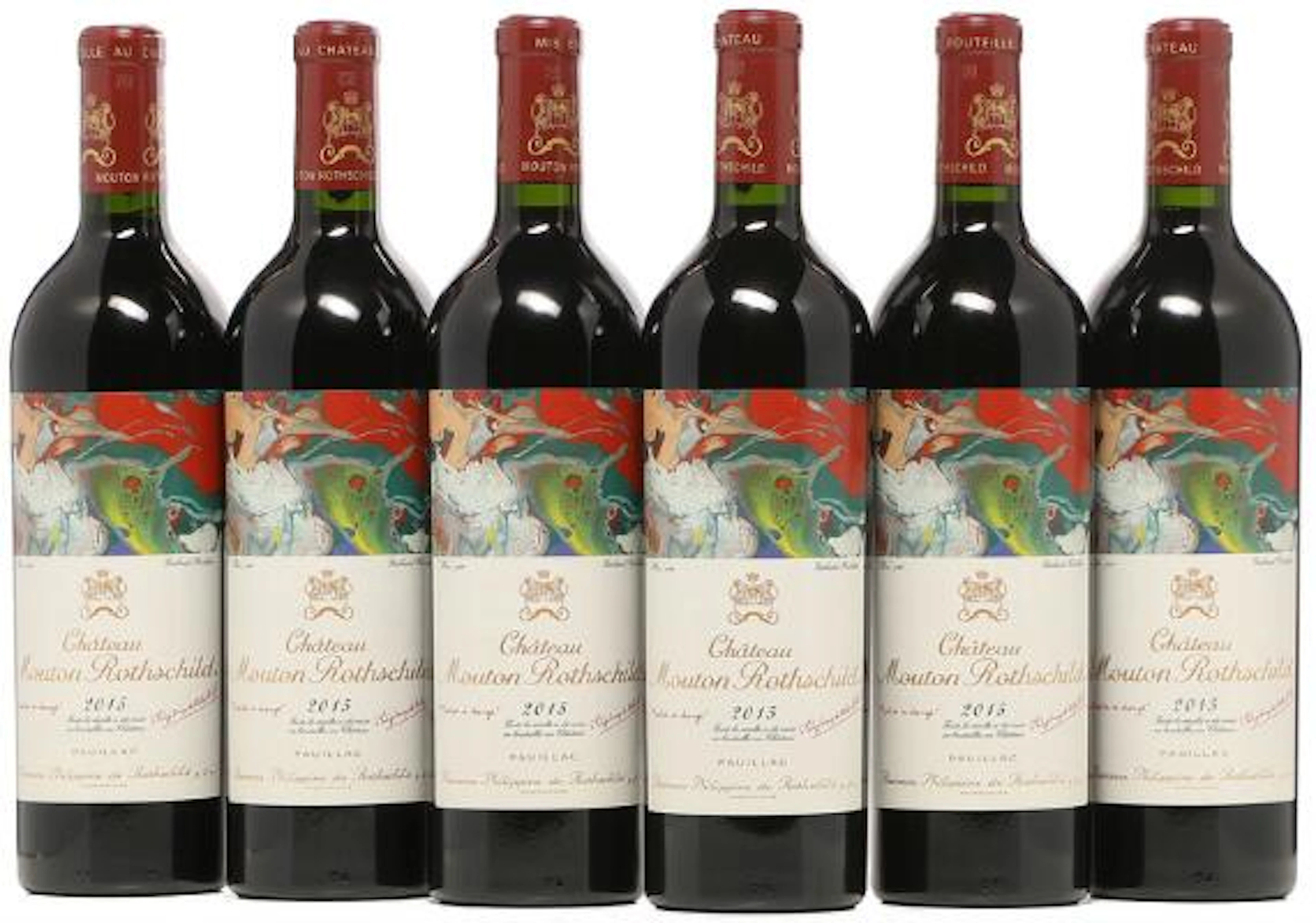 6 bts. Château Mouton Rothschild, Pauillac. 1. Cru Classé 2015 Owc.