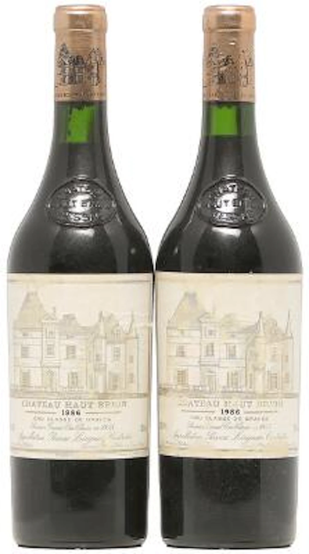 2 bts. Château Haut Brion, Pessac-Léognan. 1. Cru Classé 1986 A/B