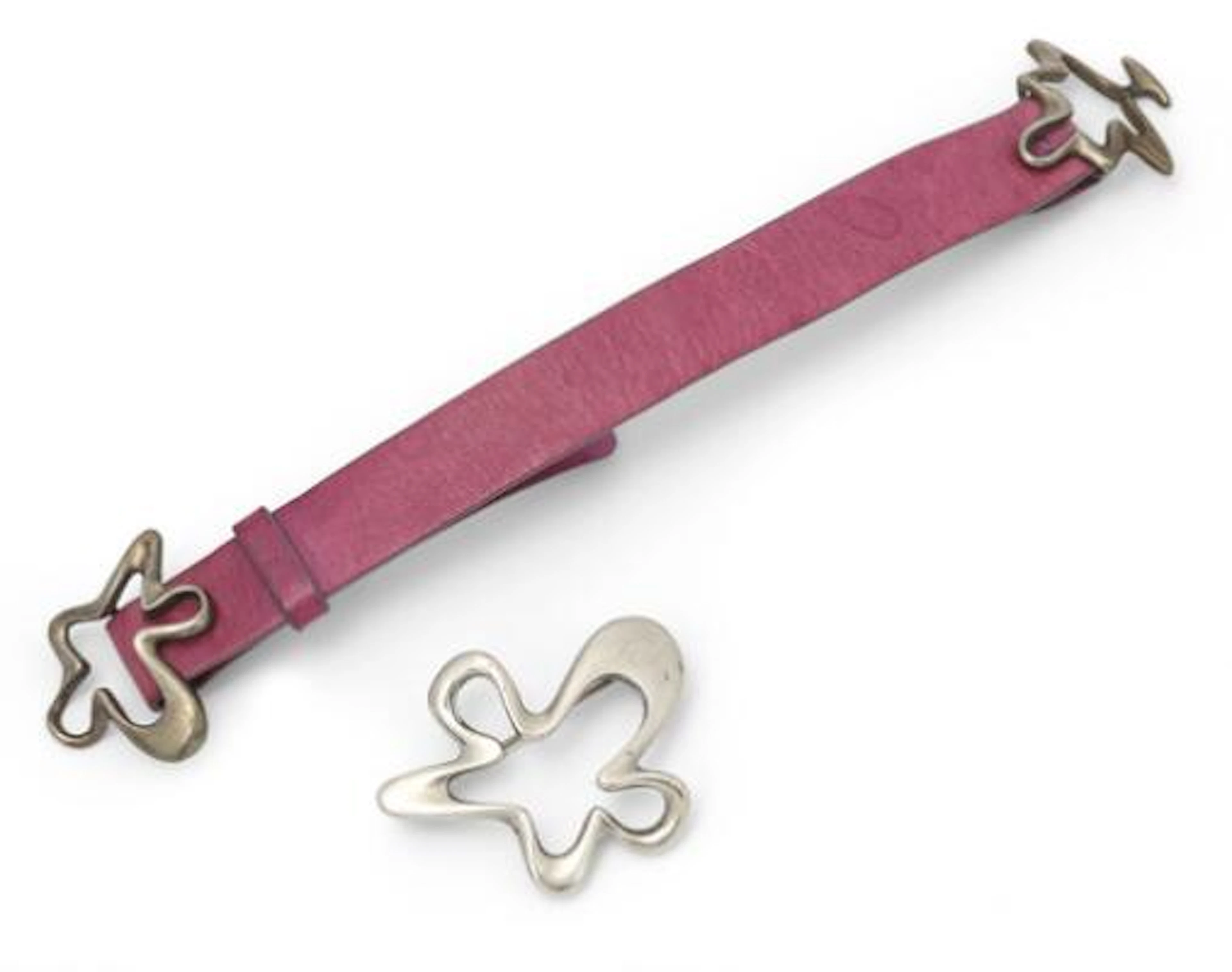 Henning Koppel: A "Splash" jewellery set comprising of leather bracelet