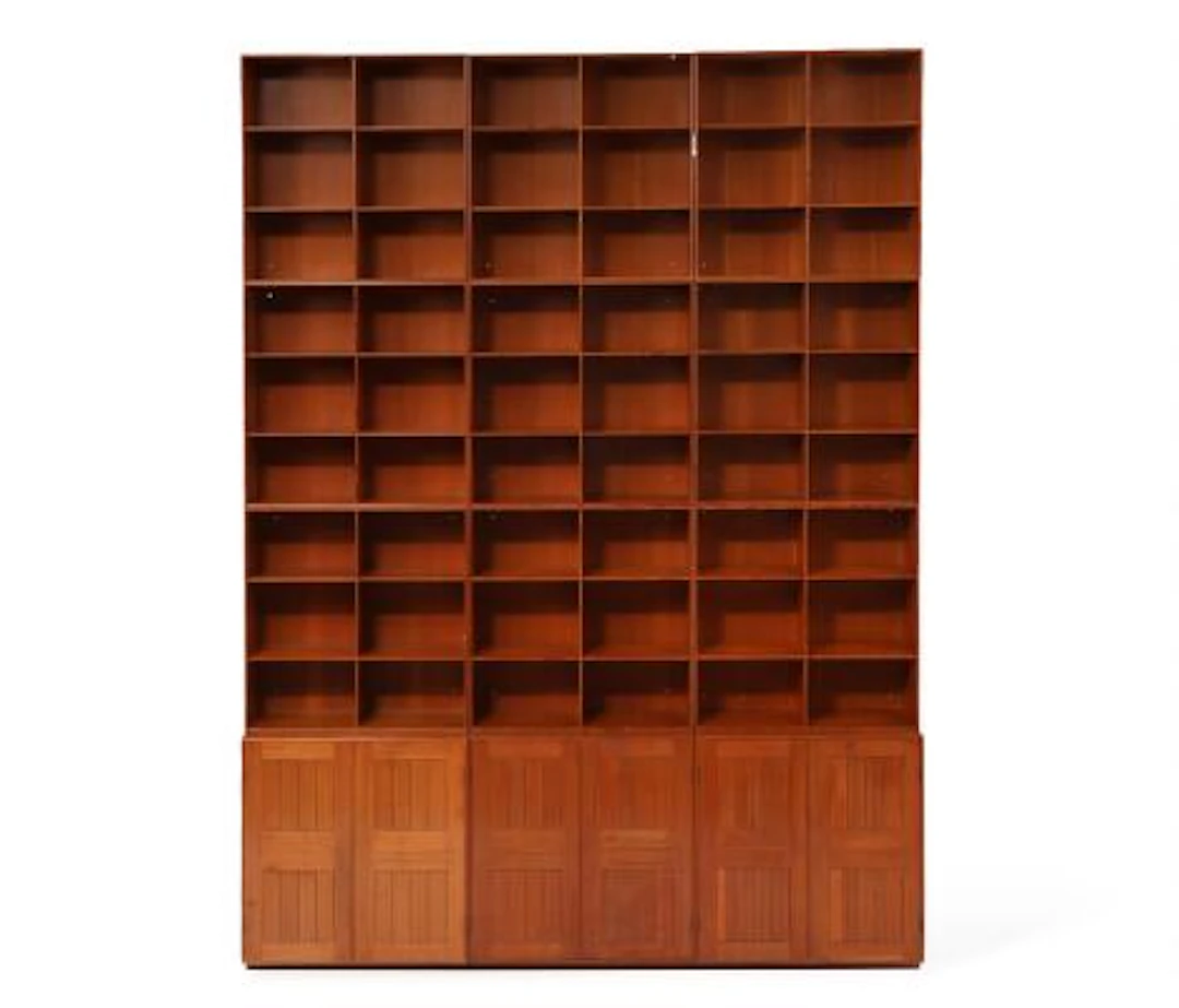 Mogens Koch: Solid Oregon pine wall unit, consisting of three cabinets