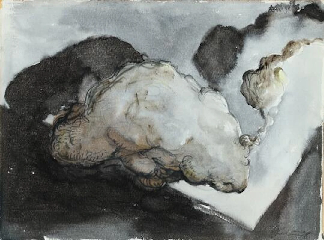 Michael Kvium: Composition. Signed Mickael Kvium 88; with dedication