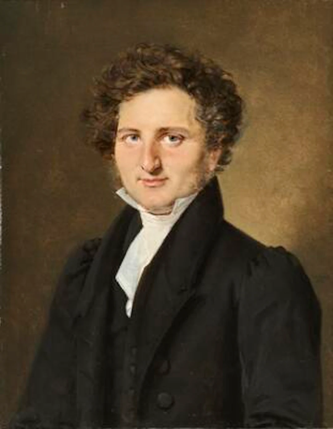 C. A. Jensen: Portrait of flower painter I.L. Jensen. Signed and dated.