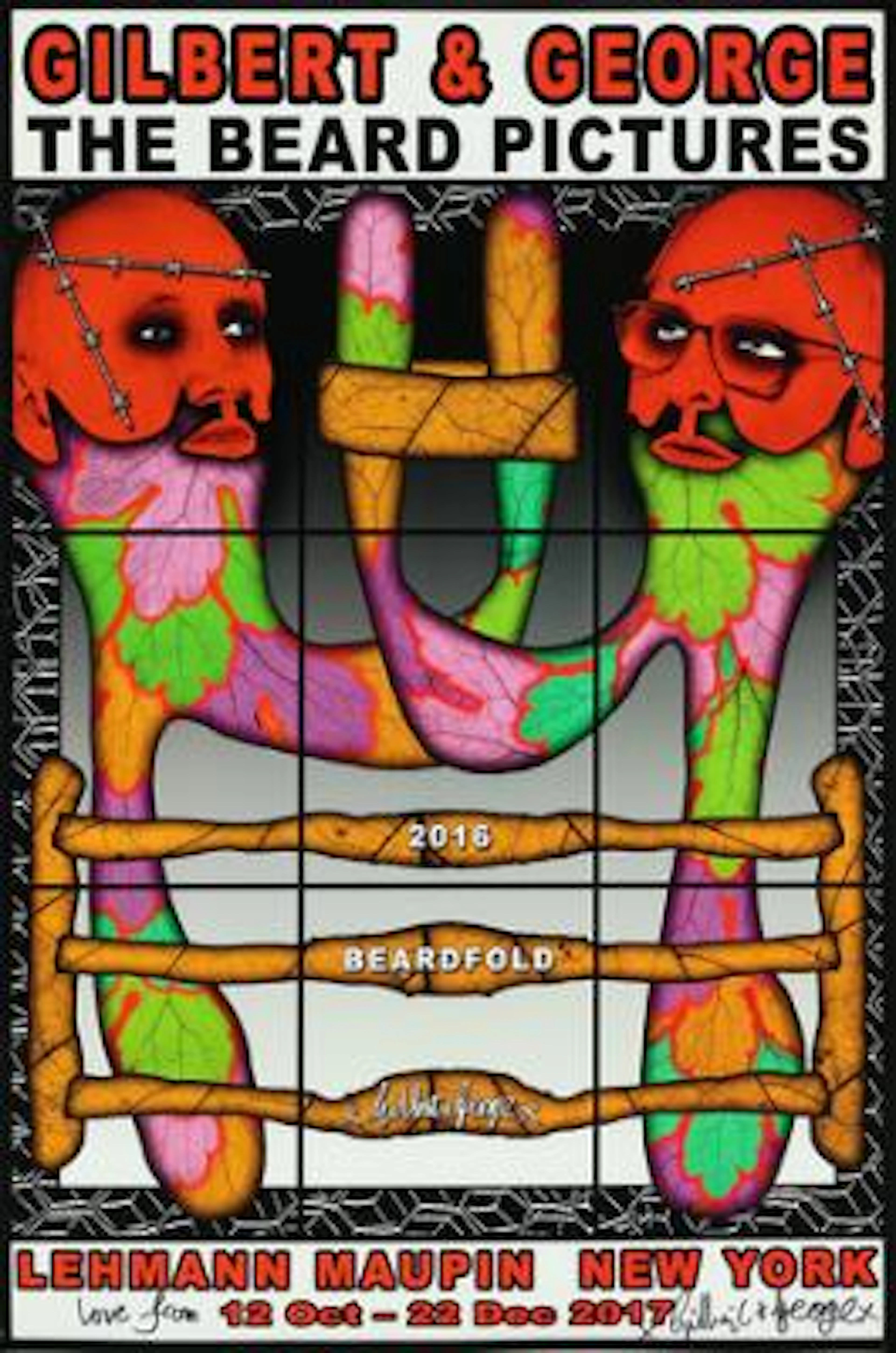 Gilbert & George: "The Beard Pictures". Signed Gilbert & George. Three