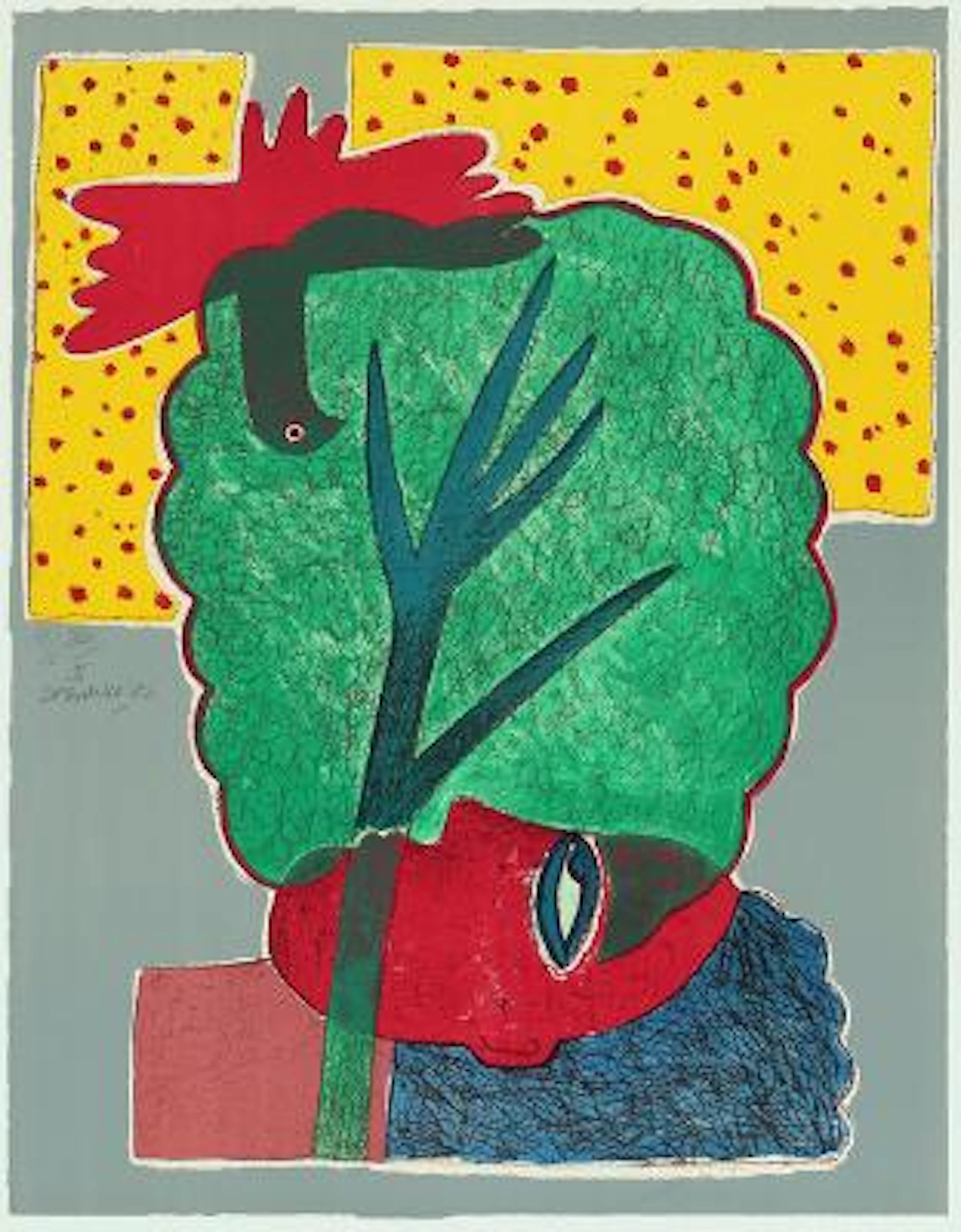 Corneille: Bird, Woman and Tree. Signed Corneille 82, HC VIII/X. Lithograph