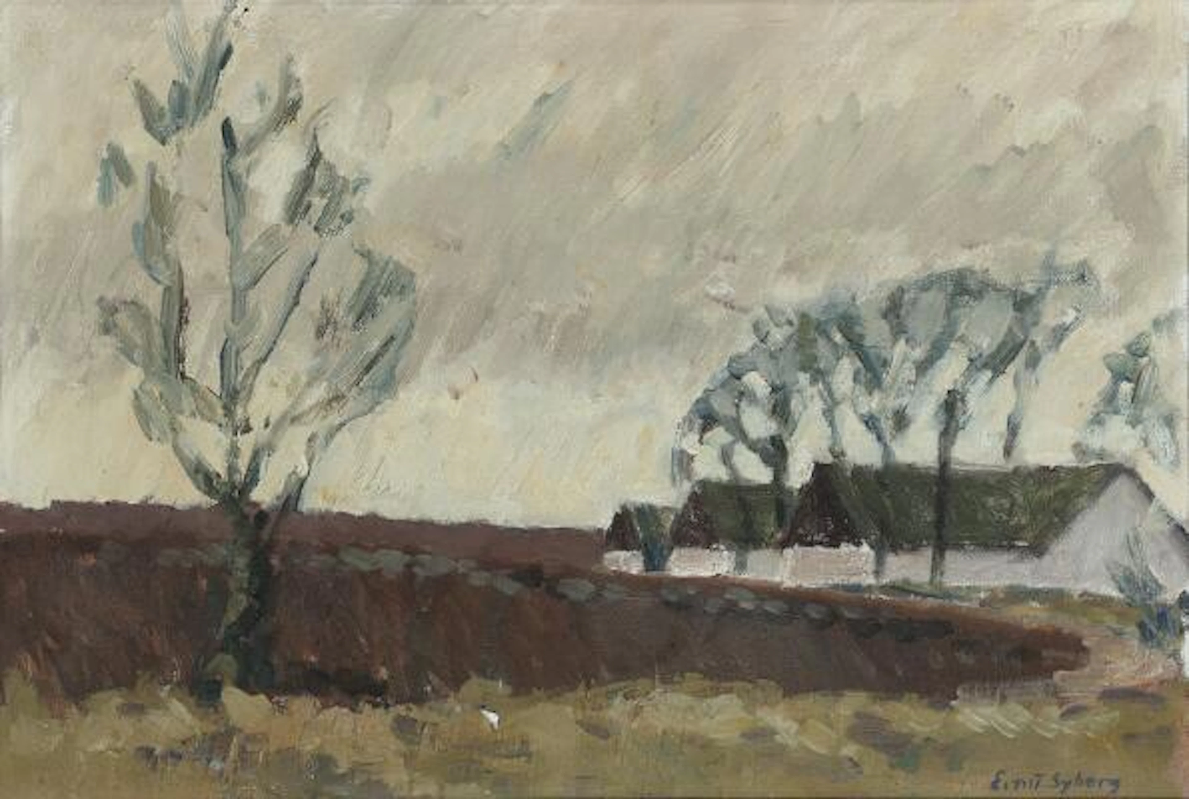 Ernst Syberg: Landscape. Signed Ernst Syberg. Oil on canvas. 31 x