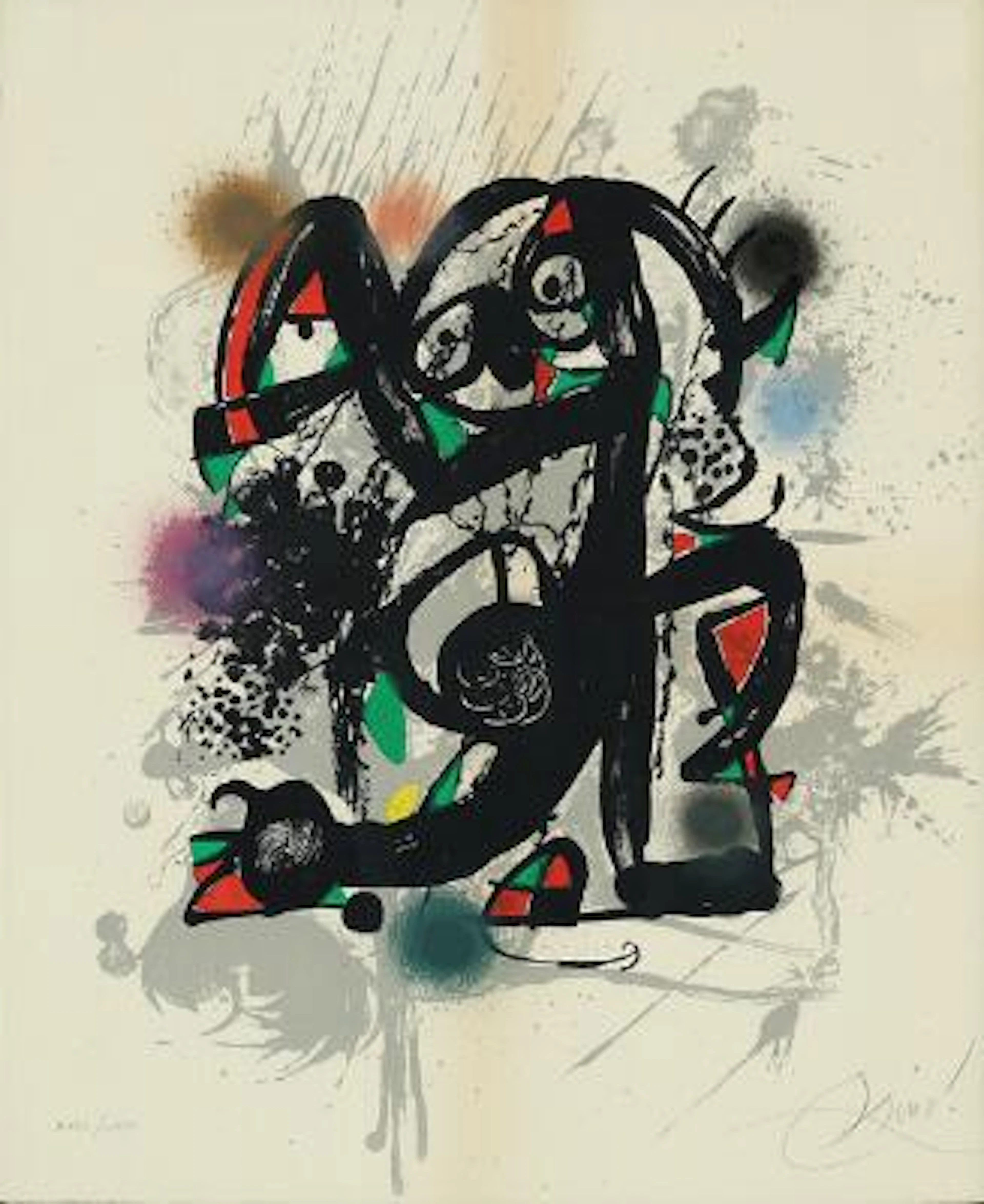 Joan Miró: Untitled from "Lithographe III", 1977. Signed Miró XXXII/LXXX.