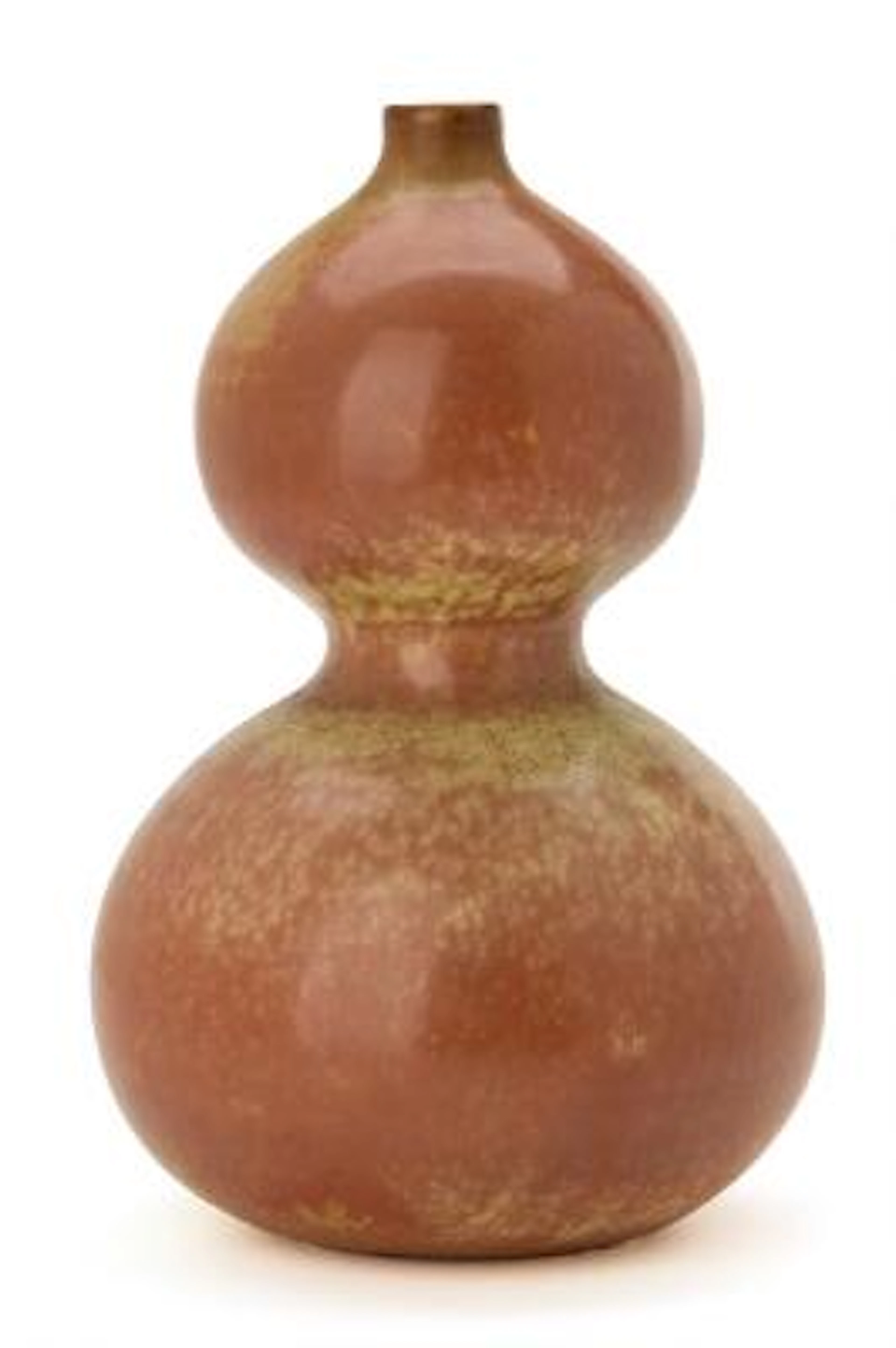 Axel Salto: A large gourd-shaped stoneware vase. Decorated with reddish