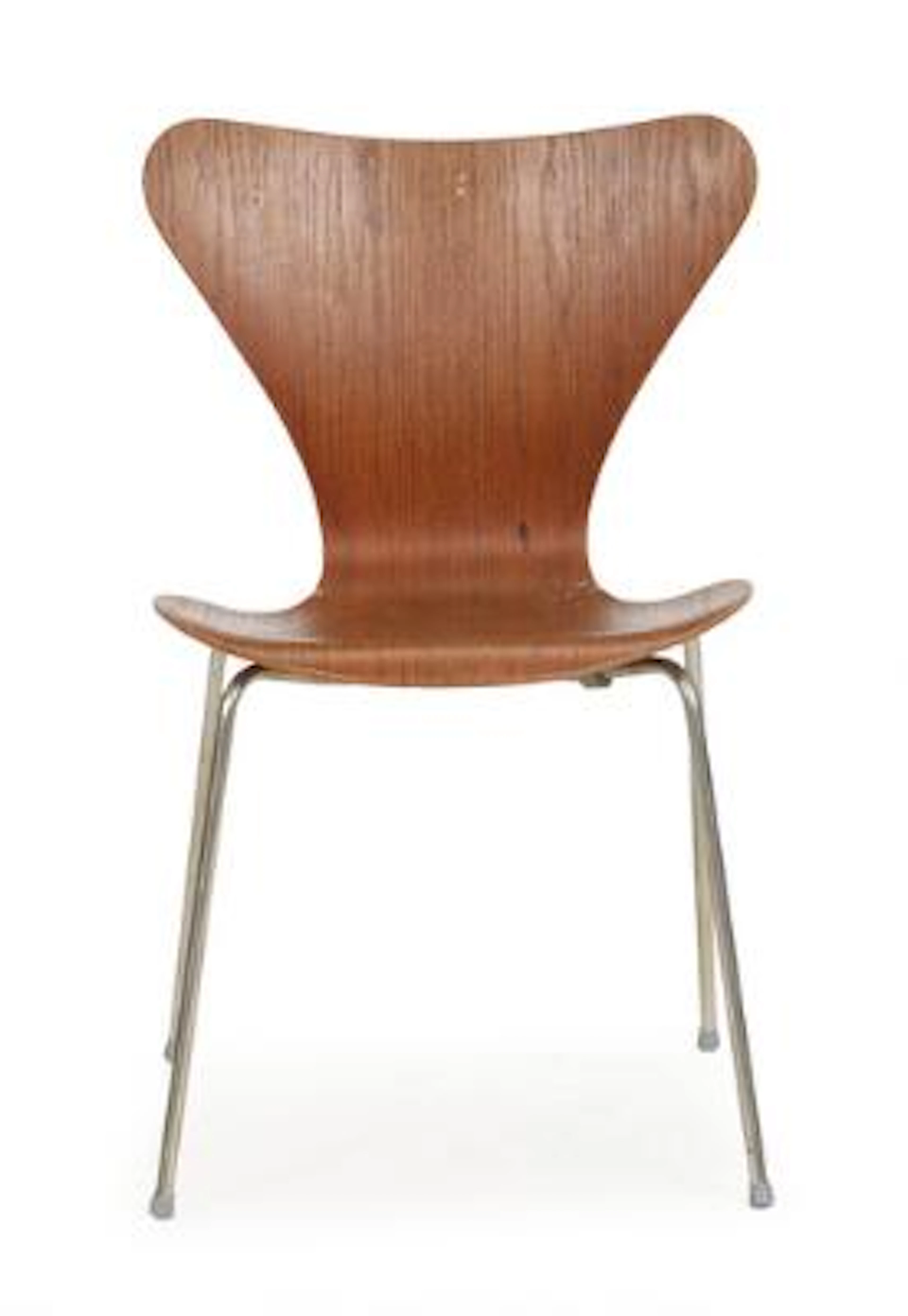 Arne Jacobsen: "Seven Chair". Chair with steel legs, moulded, laminated