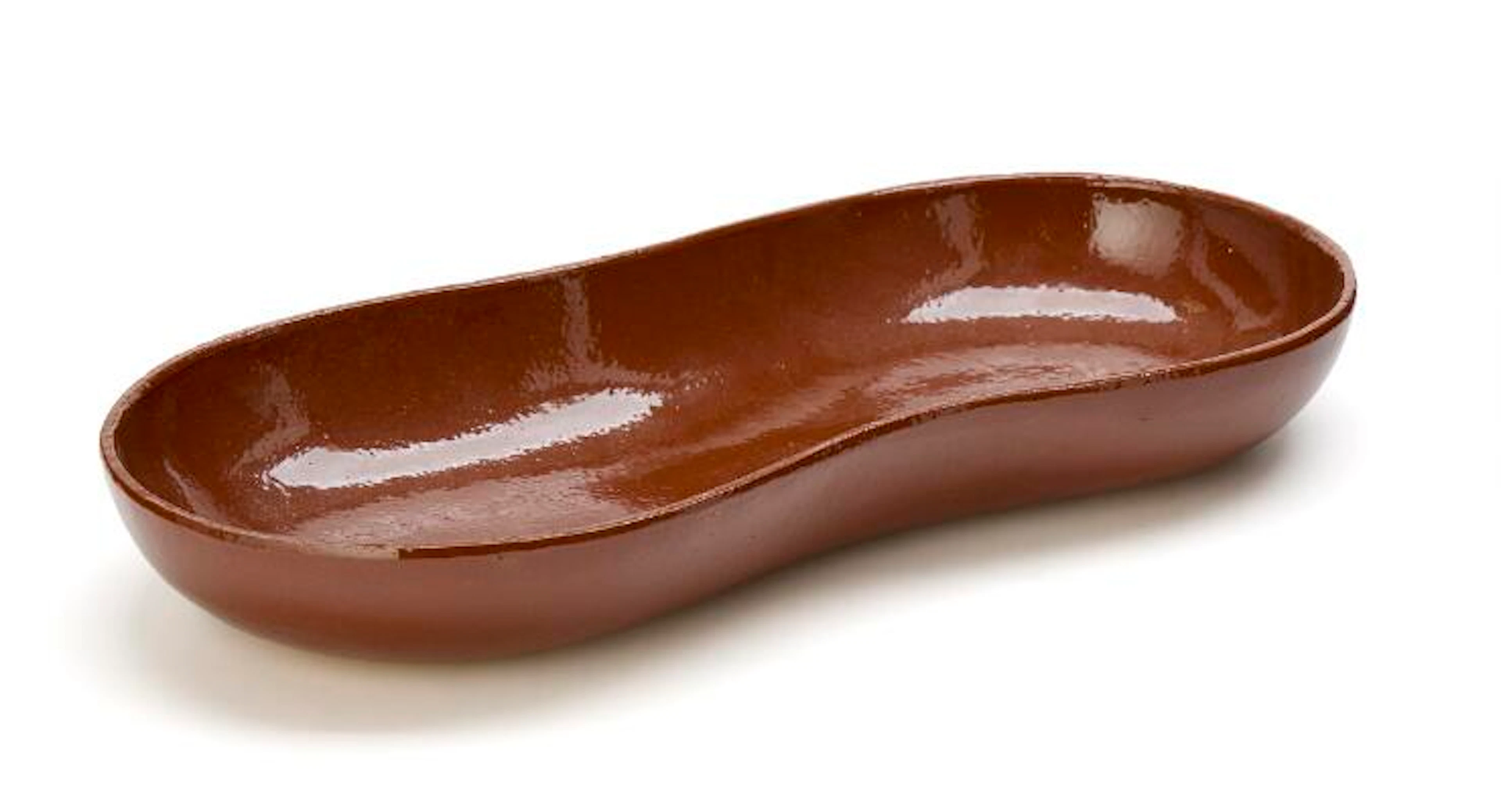Ursula Munch-Petersen: Large bean-shaped stoneware dish decorated