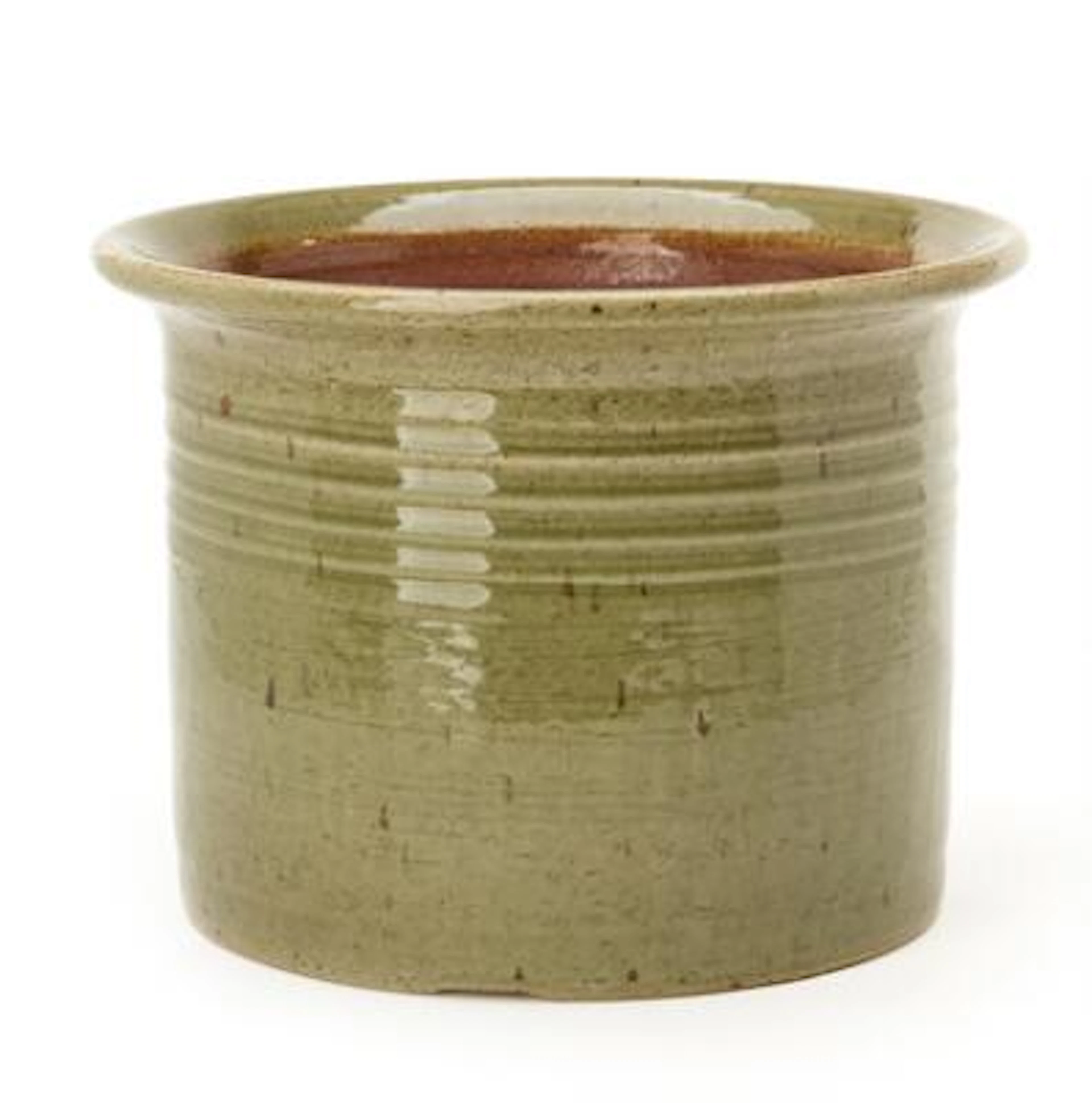 Signe Persson-Melin: Large stoneware jar. Decorated with green glaze