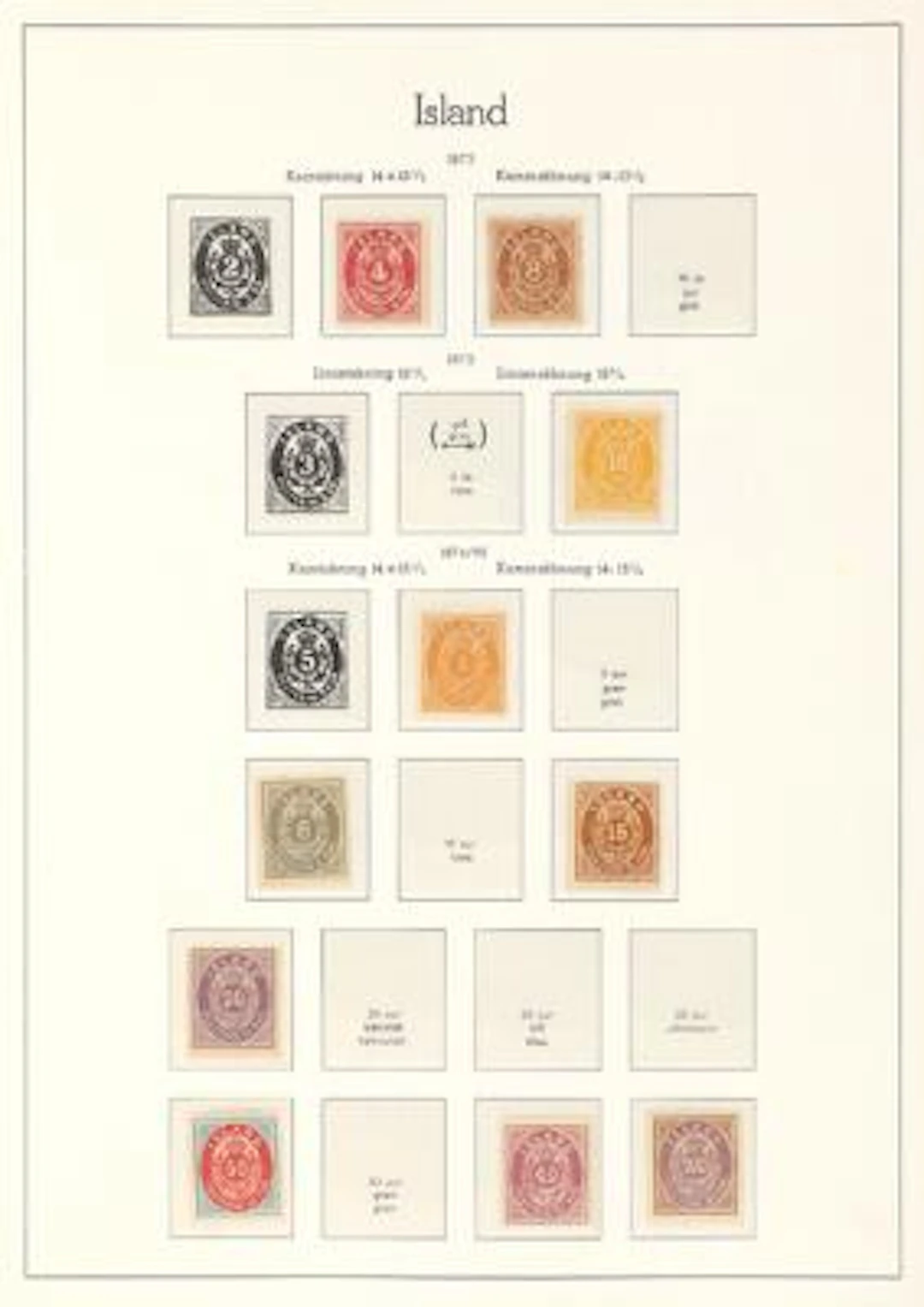 Iceland. 1873-1974. Very fine mint/mint never hinged collection in
