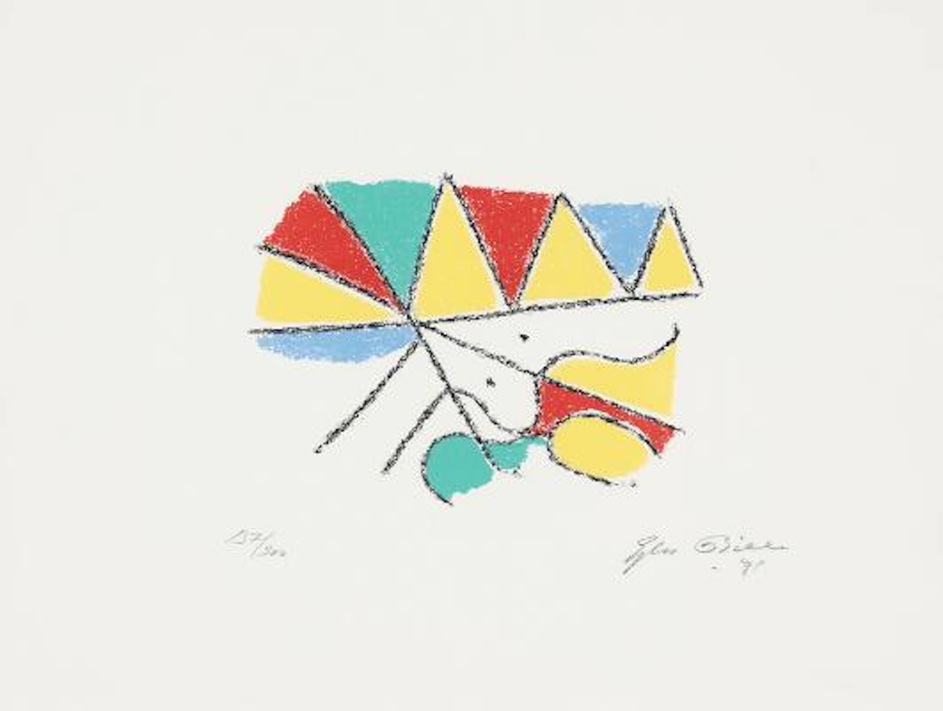 Ejler Bille: Three compositions. Signed Ejler Bille 91, 137/200. Lithograph