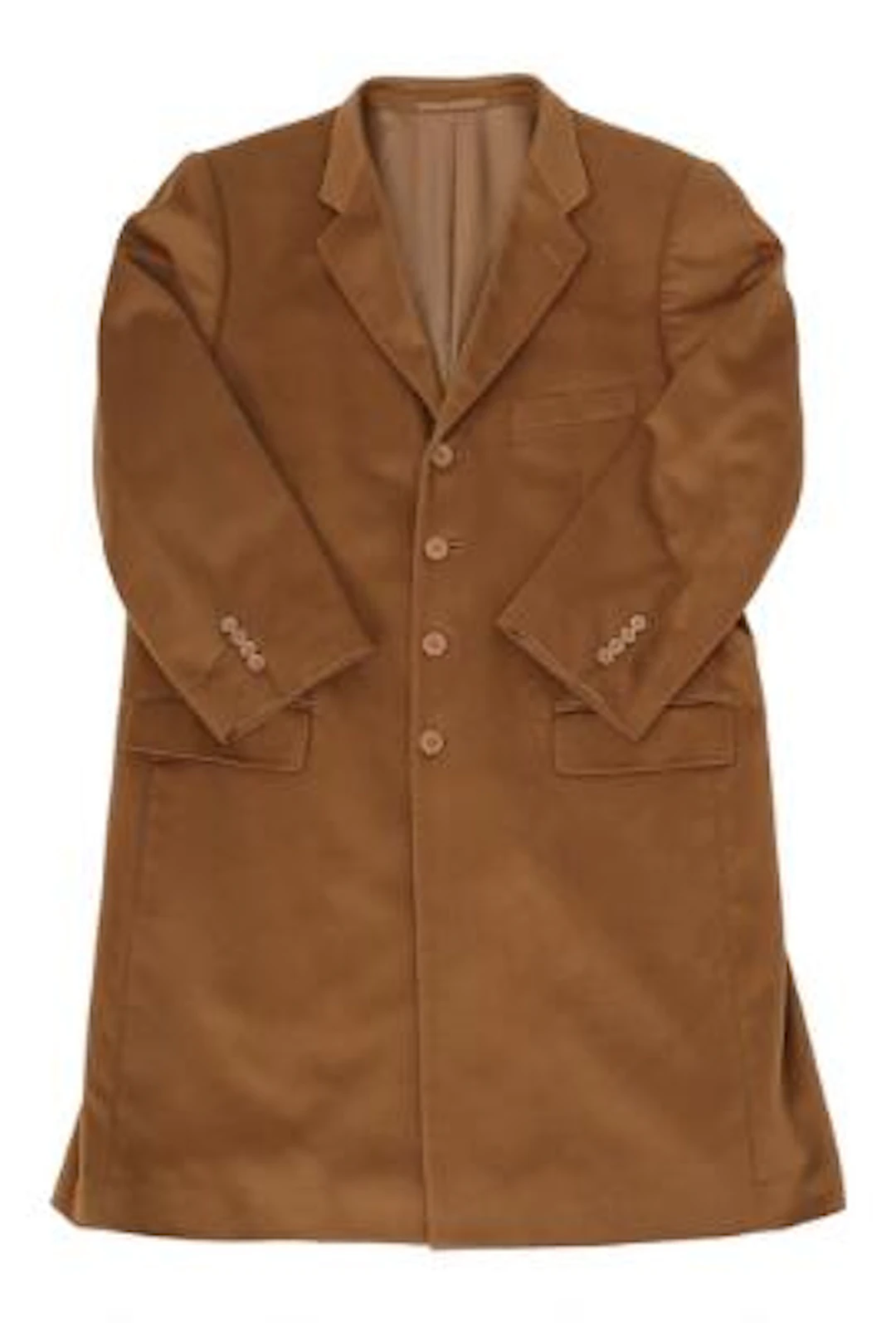 Barbieri: A camel-colored men's coat in 100% cashmere. Uknown size.