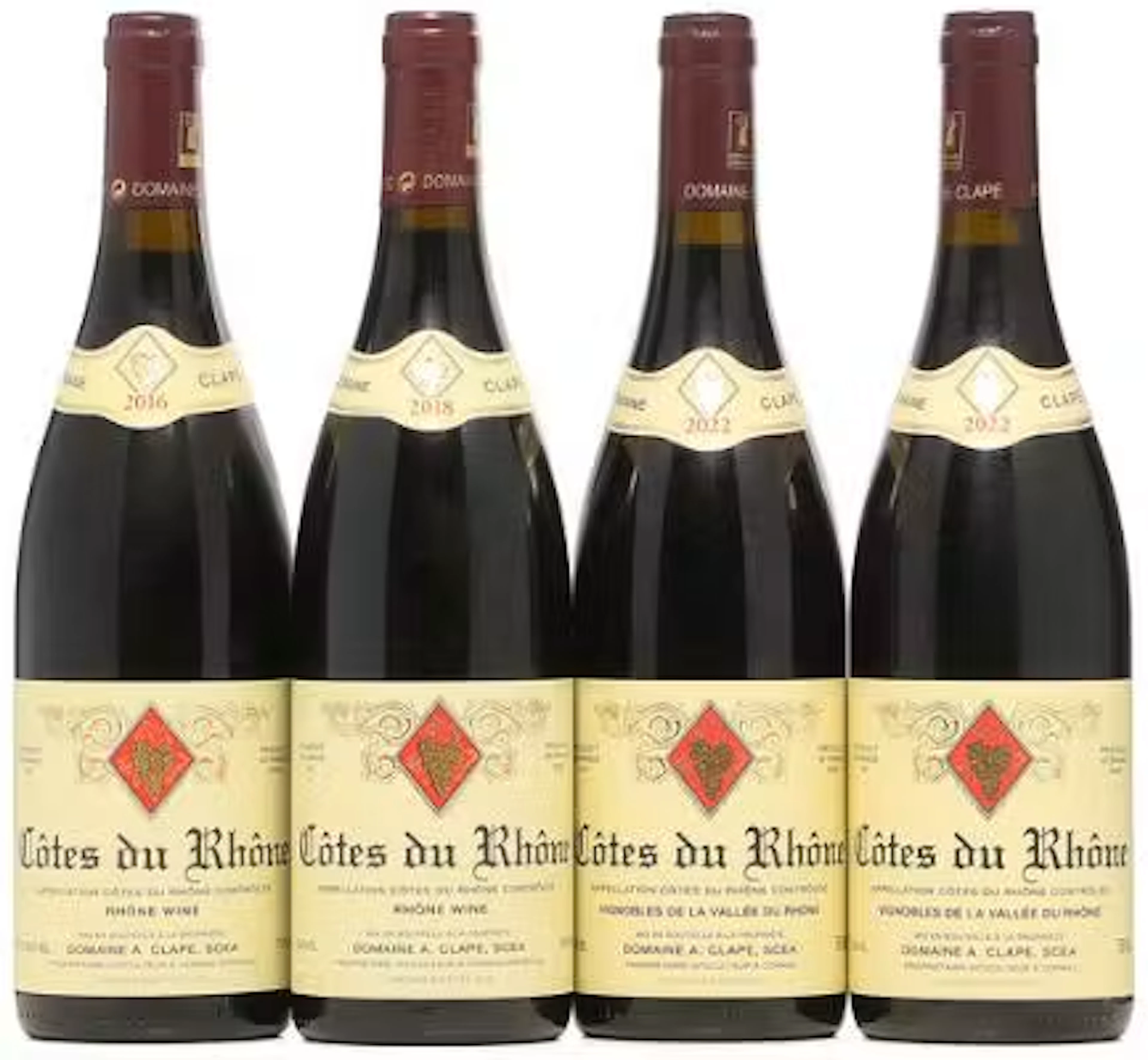 1 bt. Côtes du Rhône, A. Clape 2016 A (hf/in). etc. Total 4 bts. –