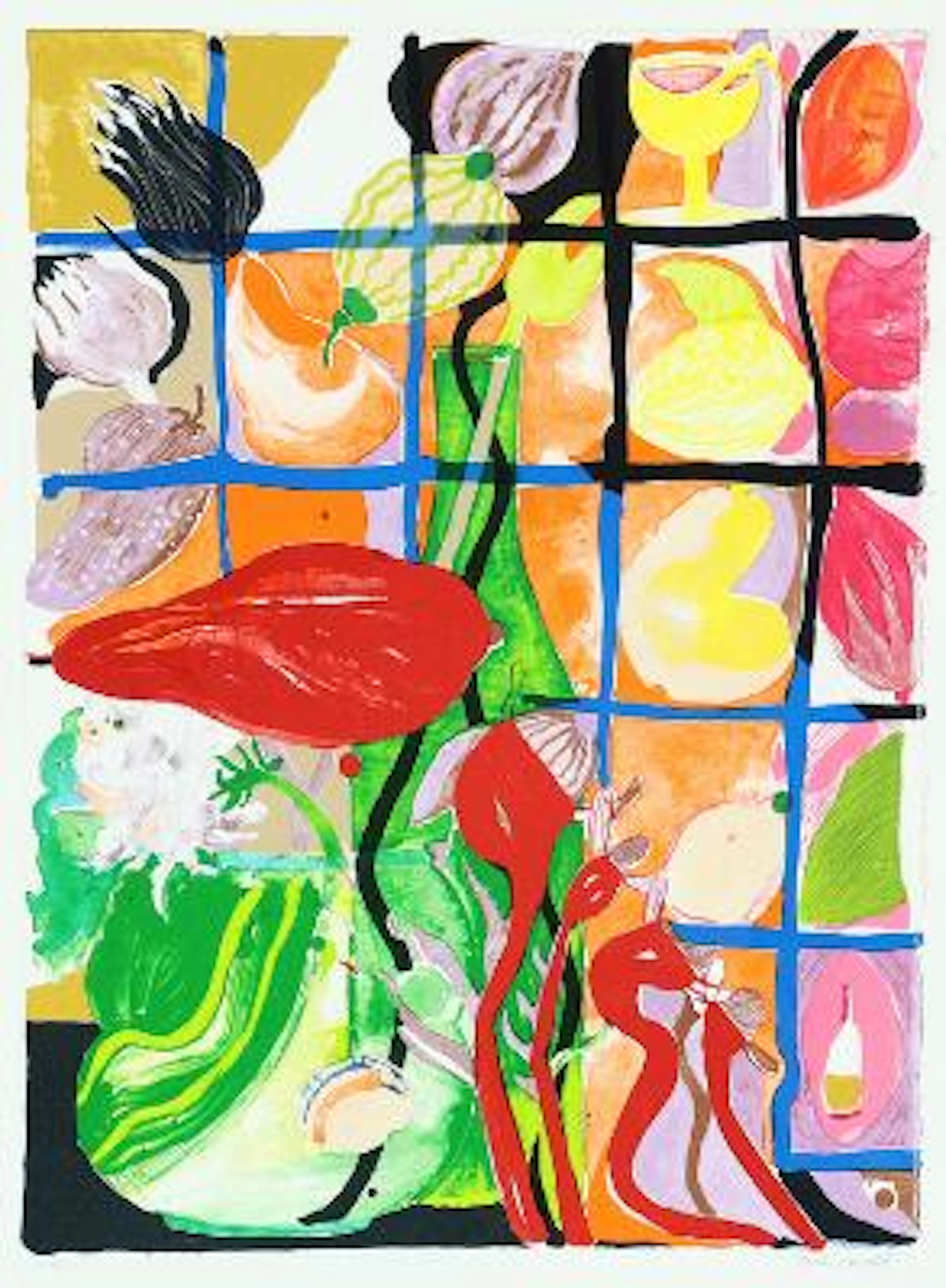 Emily Gernild: “Lemon and Grid”. Signed Emily Gernild 27/125. Lithograph