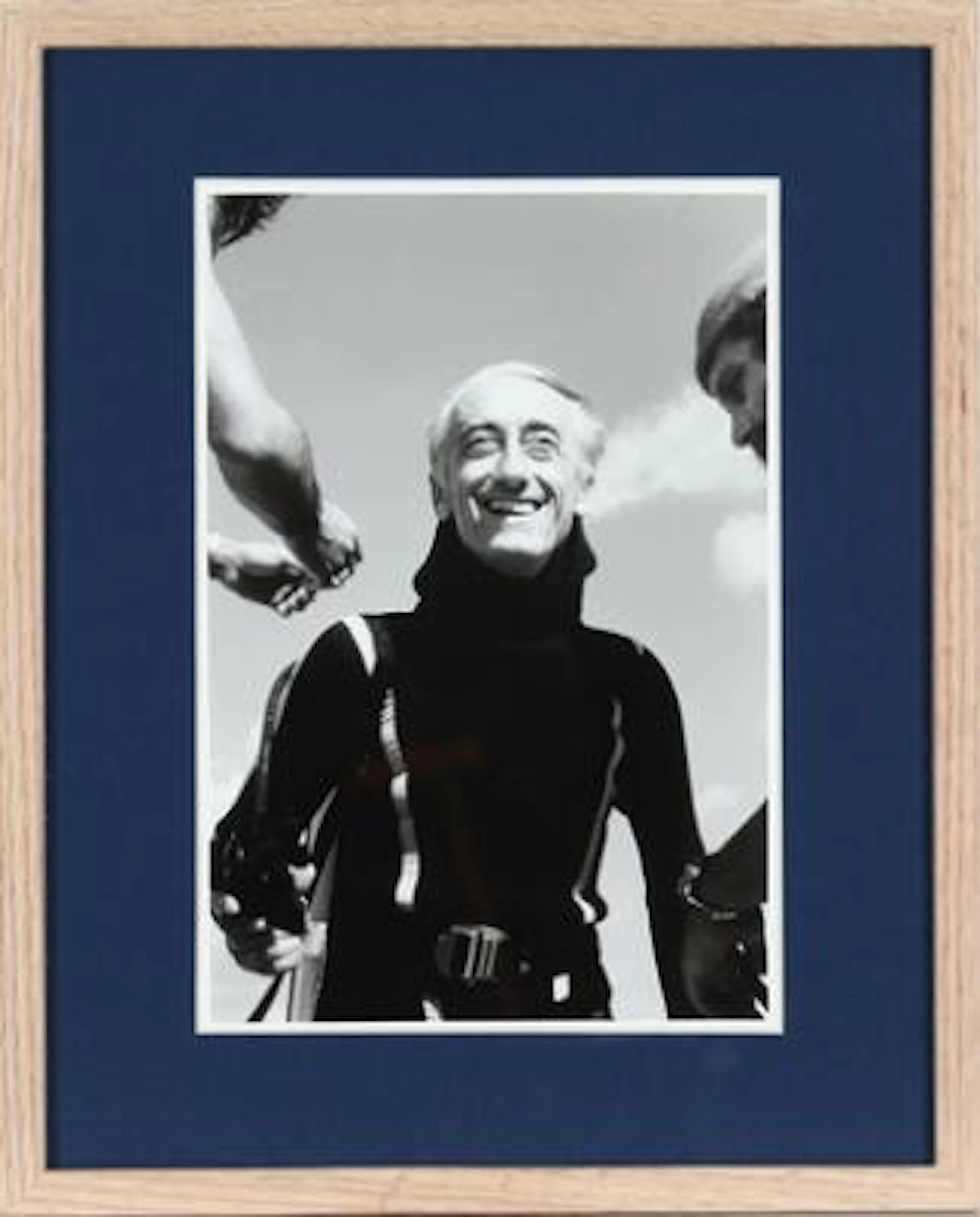 Original black-and-white press photograph of French explorer Jacques