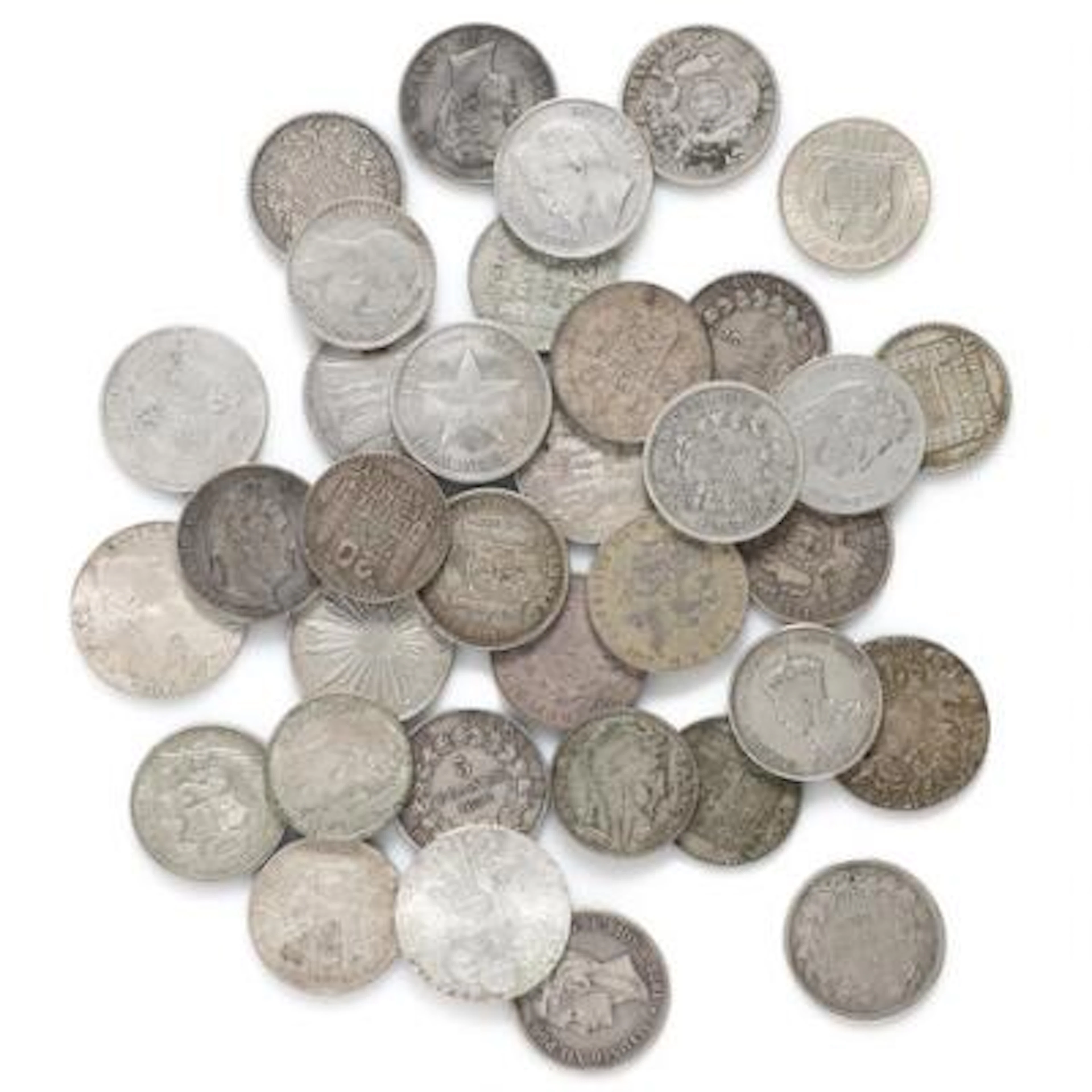 Collection of coins from Canada, Cuba, England, France, the Netherlands