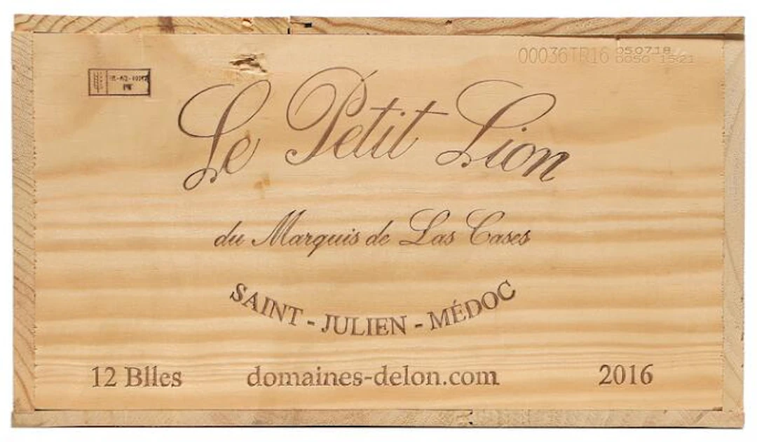 12 bts. Le Petit Lion du Marquis de Las Cases, Saint-Julien 2016 A