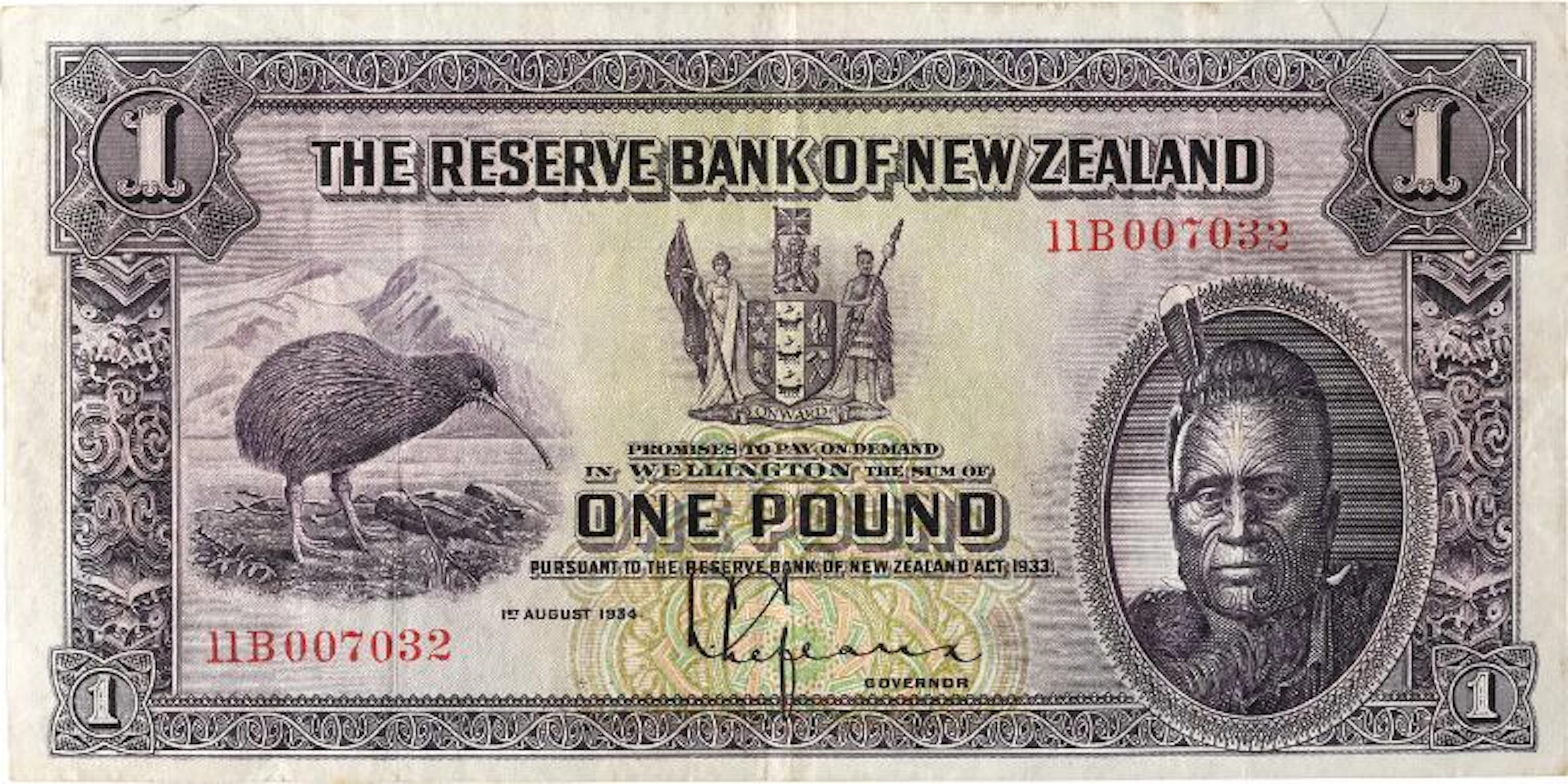 New Zealand, 1 Pound 1934, Pick 155 – Bruun Rasmussen Auctioneers