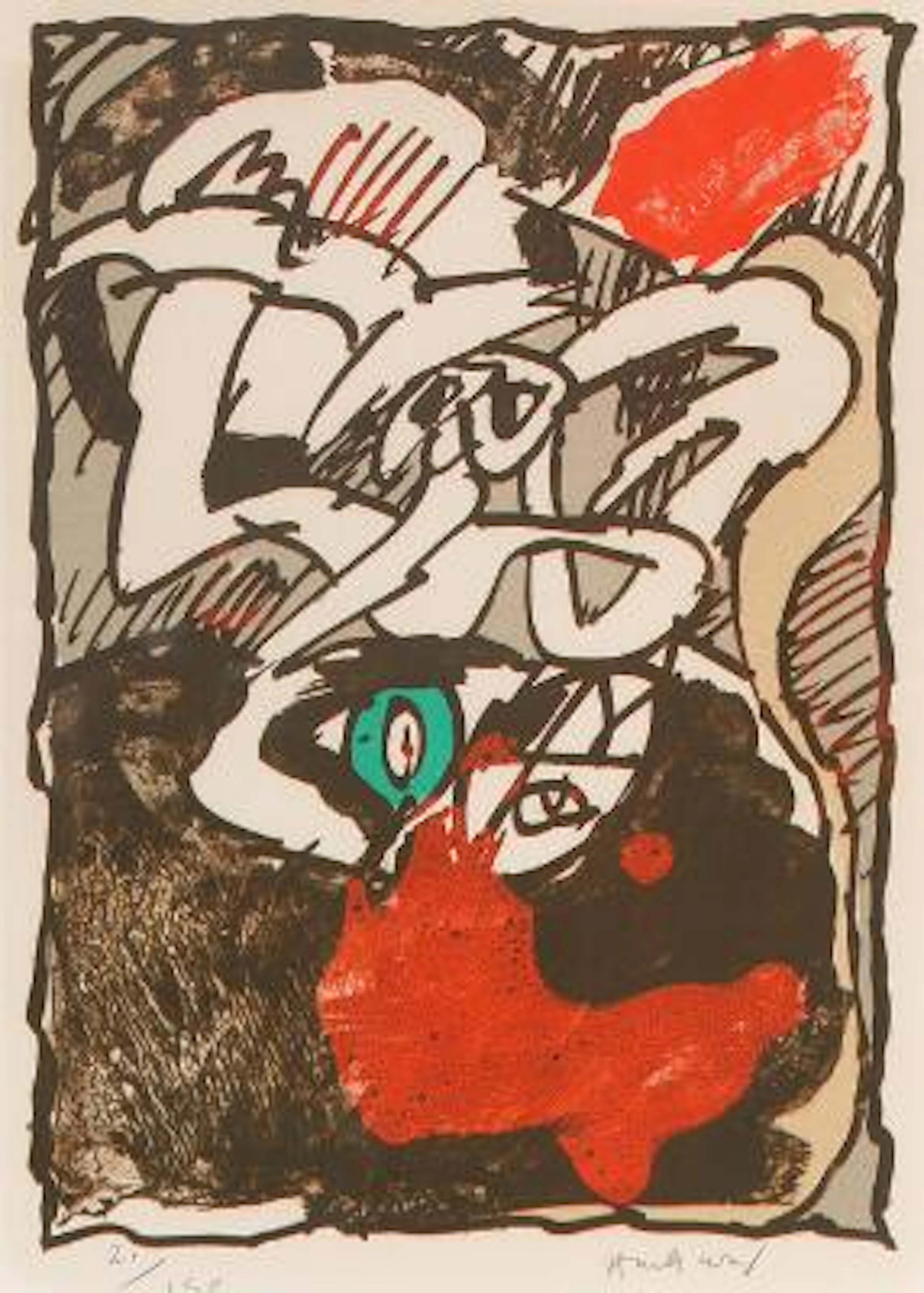 Pierre Alechinsky: “Bon á tirer...", 1978. Signed Alechinsky, 21/150.