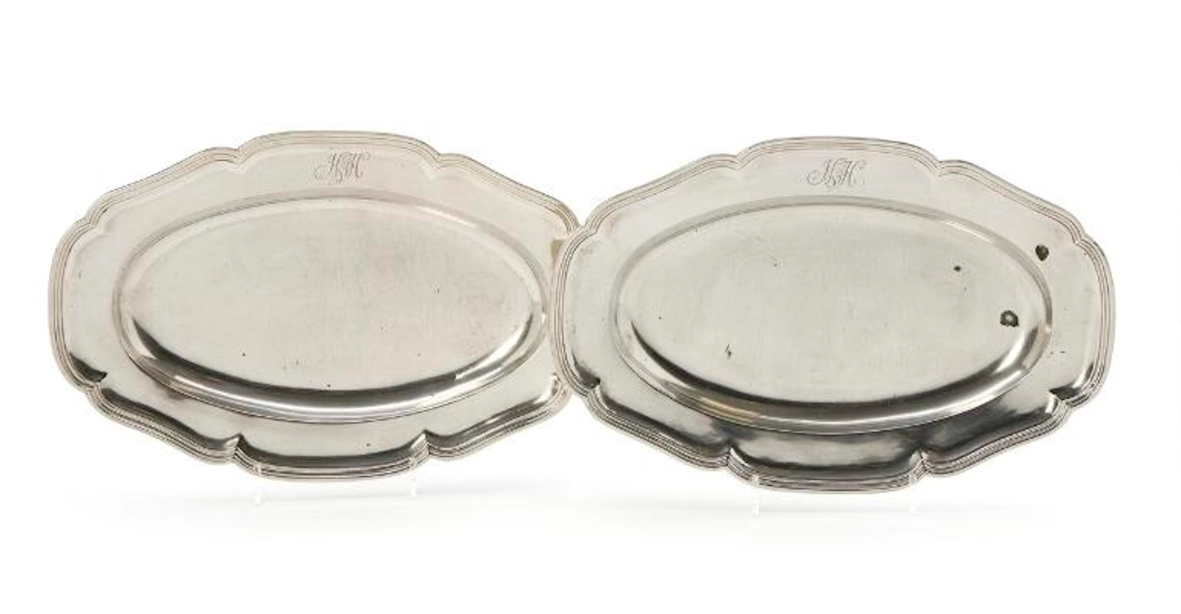 Pair of German silver dishes. Pres. Müller, Berlin c. 1737-1780. L.