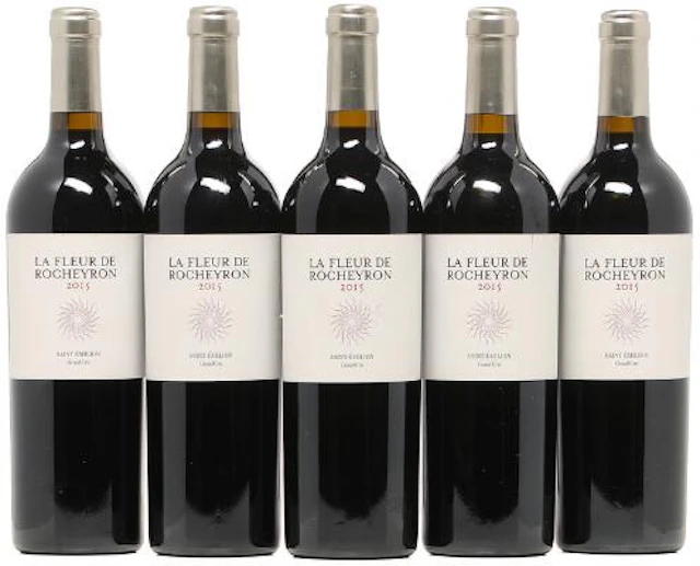 5 bts. La Fleur De Rocheyron, 2wine ch. Rocheyron 2015 A (hf/in).