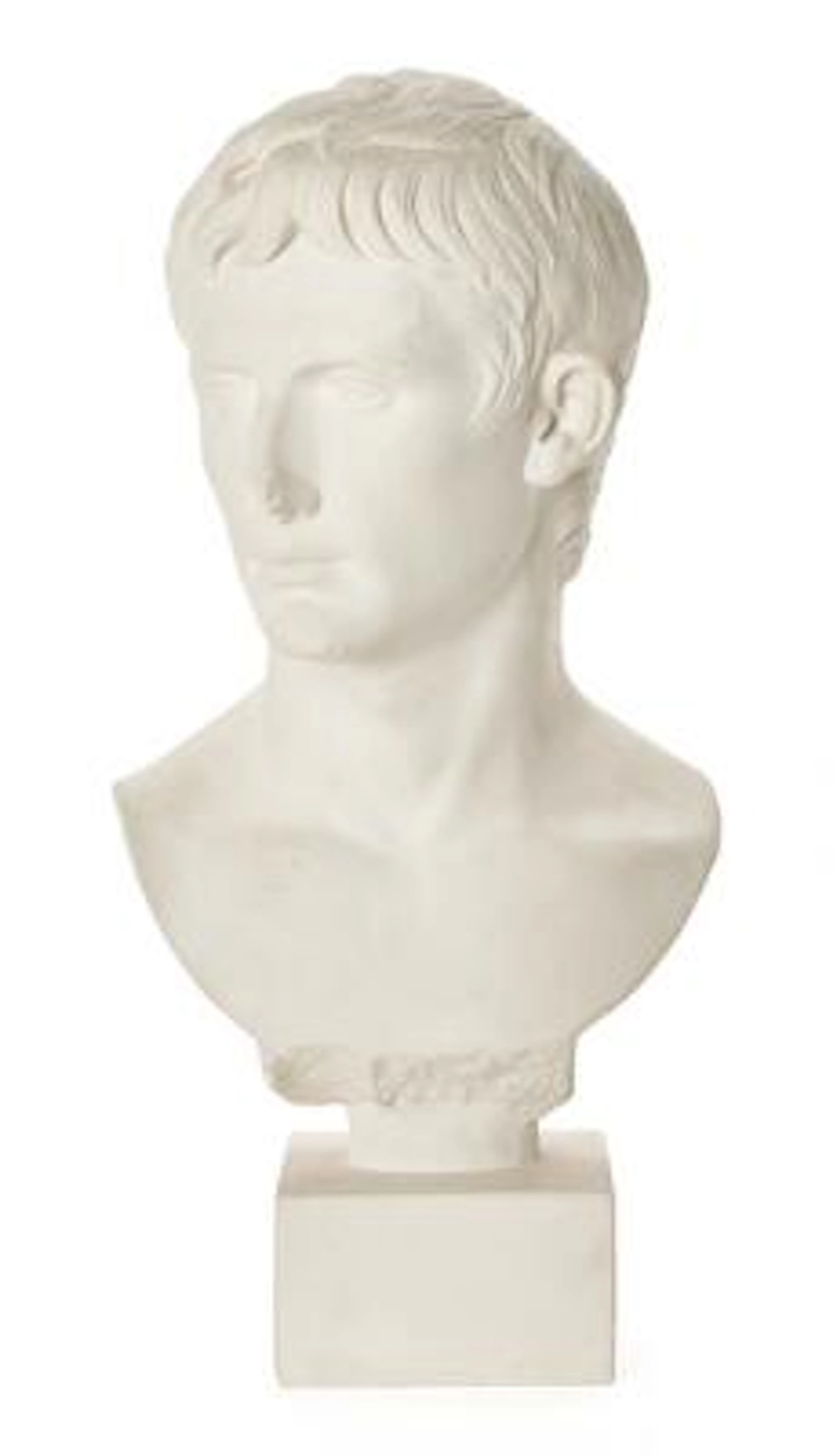 "Emperor Augustus" plaster cast bust. Marked Carlsberg Glyptotek København
