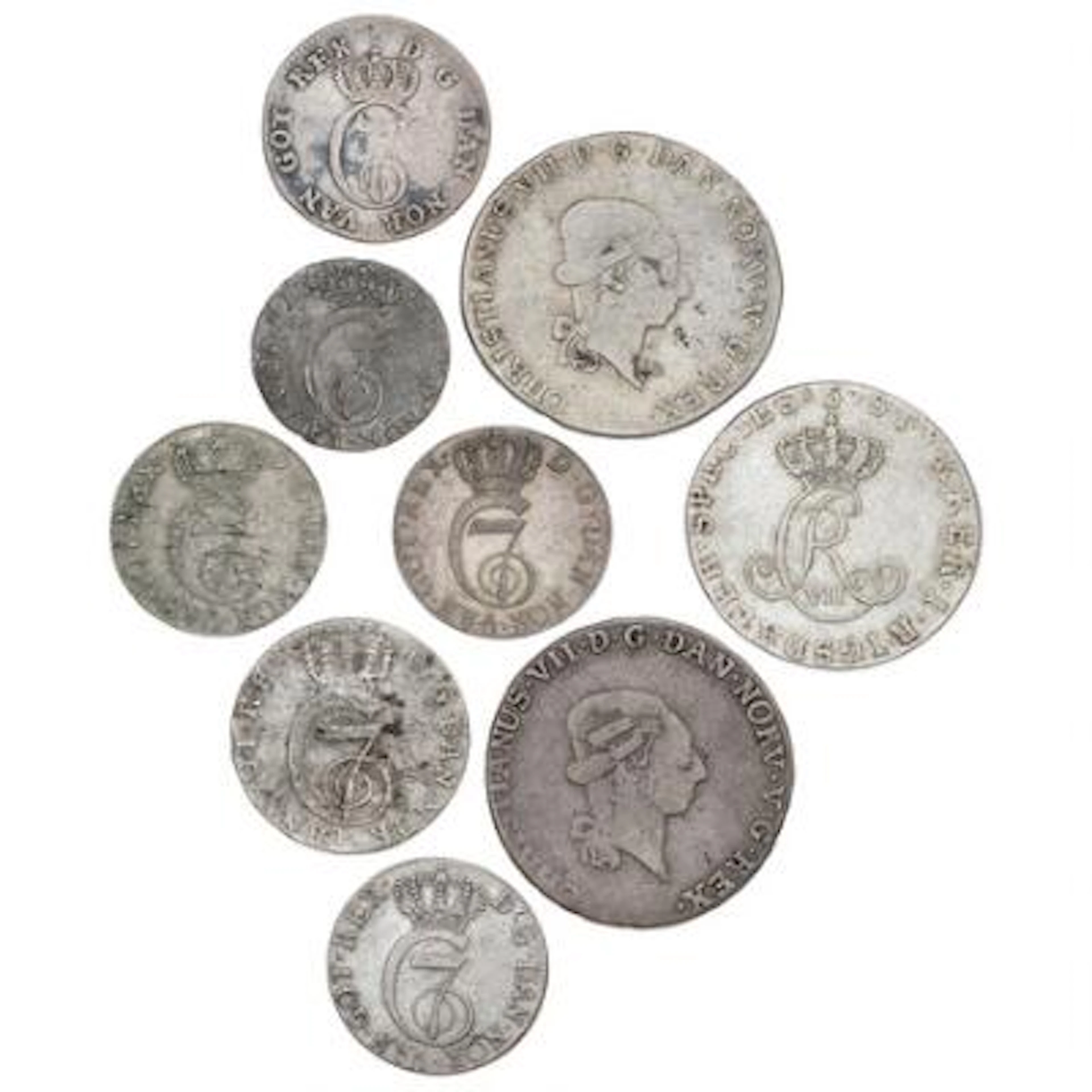 Norway, Christian VII, collection of coins, in total 24 pcs – Bruun