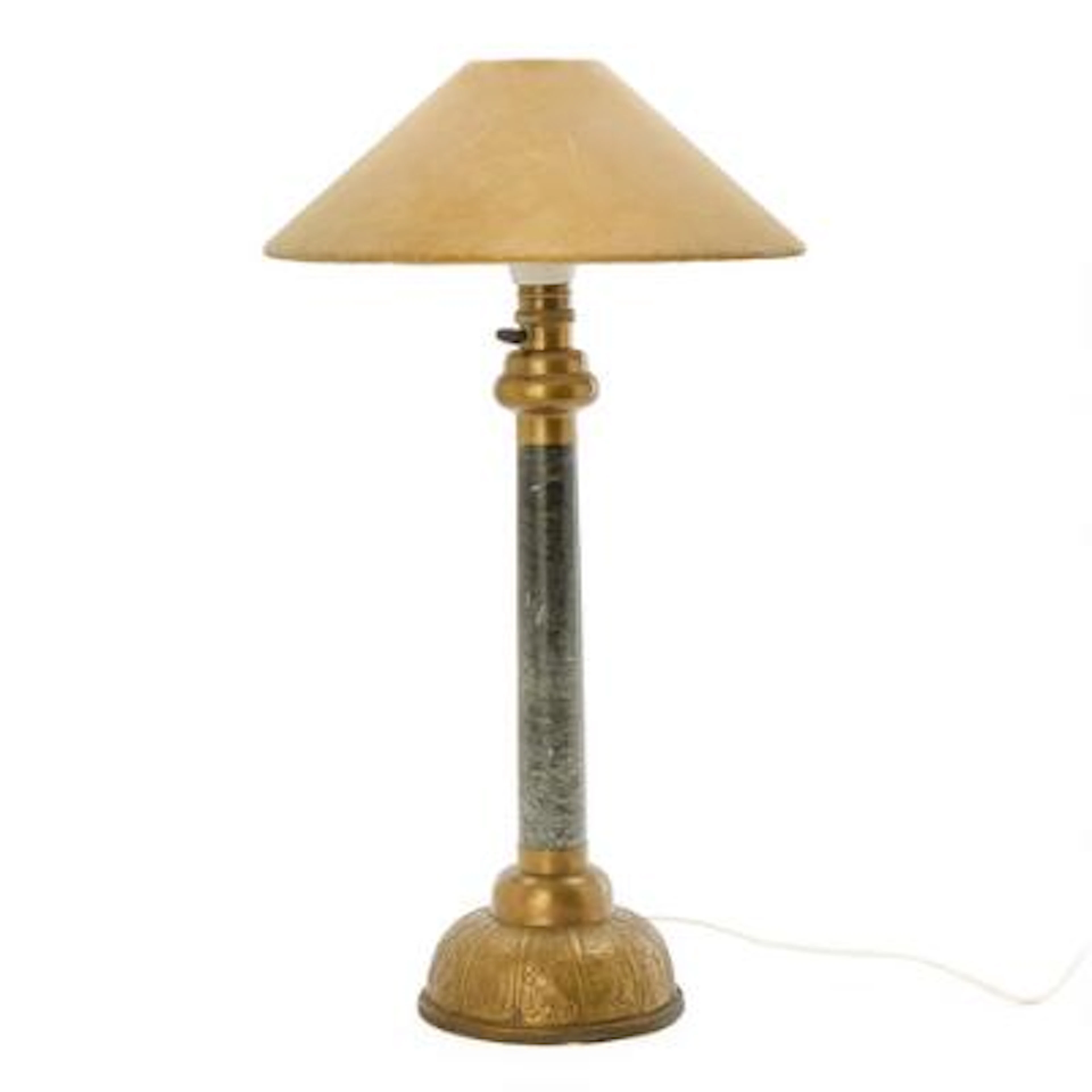 Unknown design: Swedish grace table lamp in patinated brass with marble
