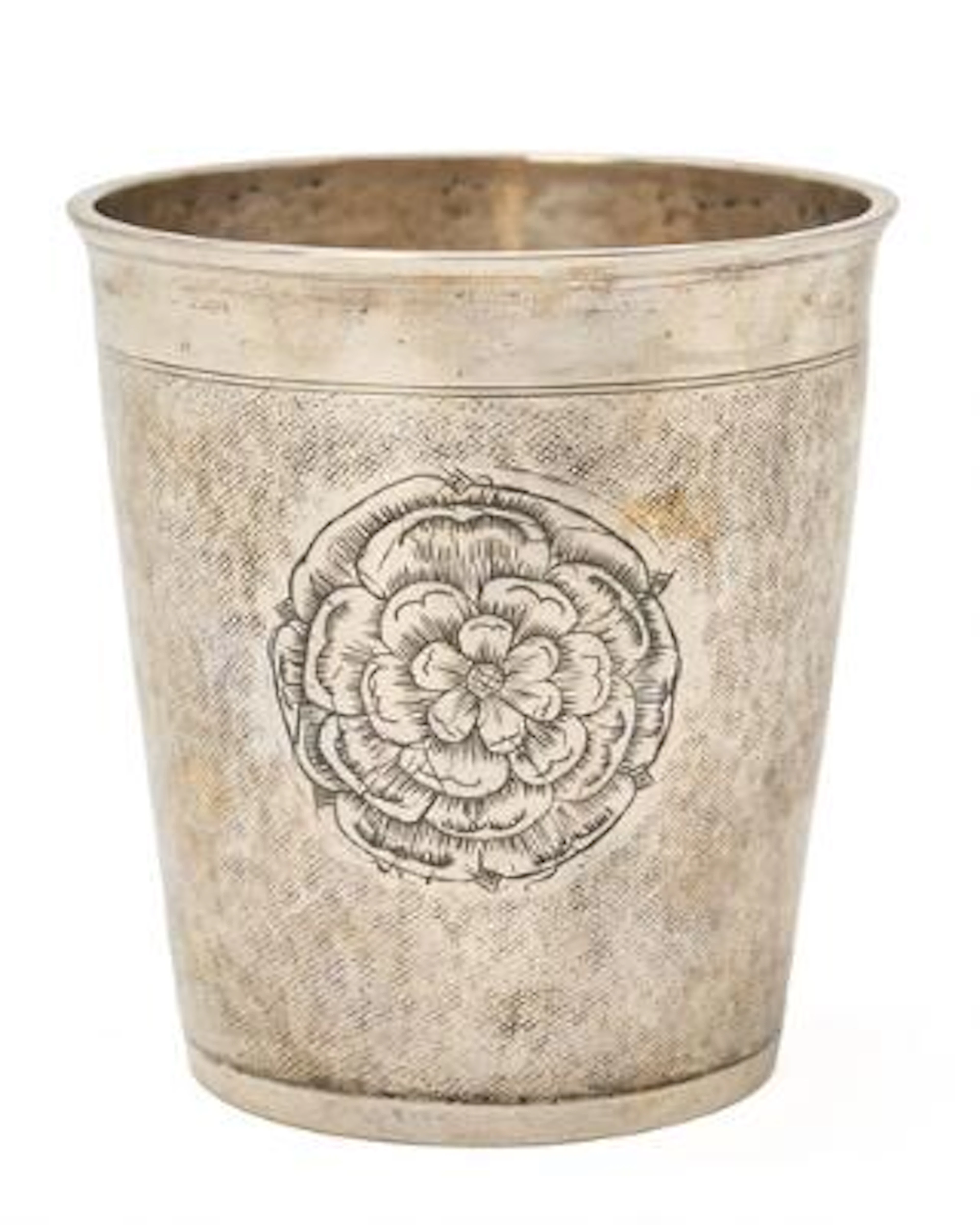 A Danish Baroque snakeskin silver beaker. Maker Daniel Schwartzkopf