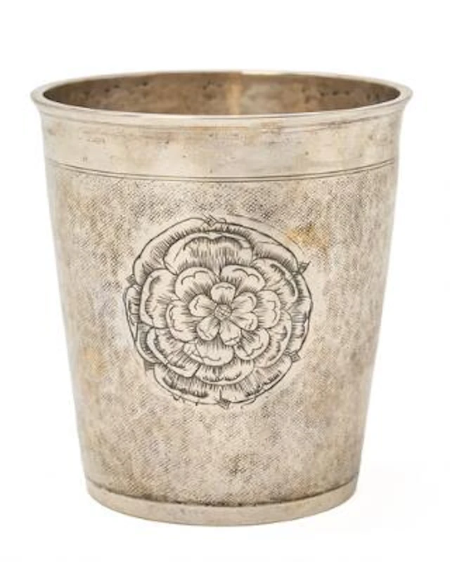 A Danish Baroque snakeskin silver beaker. Maker Daniel Schwartzkopf